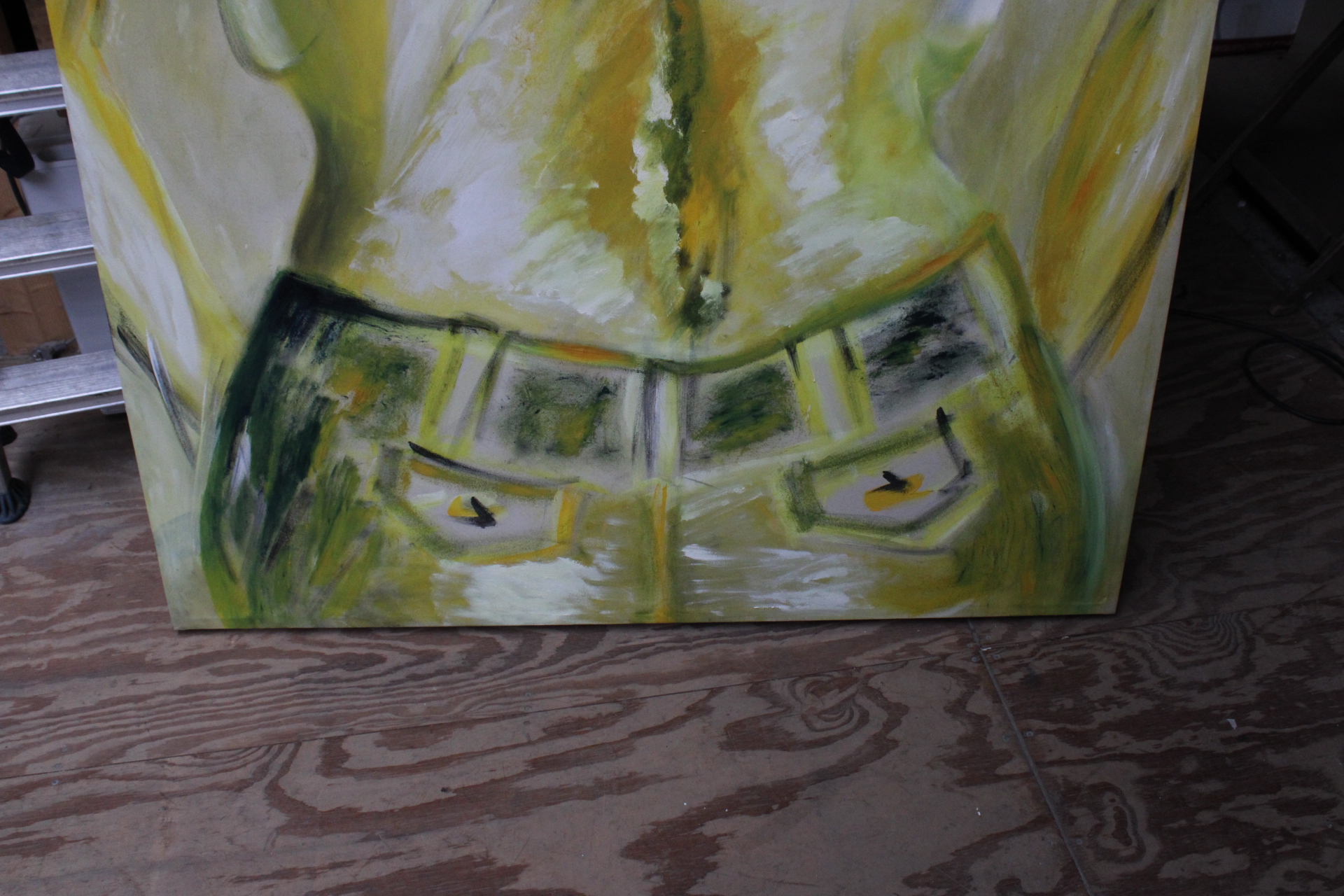 Abstract schilderij van bovenlichaam man in gele tinten – foto 6 – kavel bij GSD Auctions, Zoeterwoude