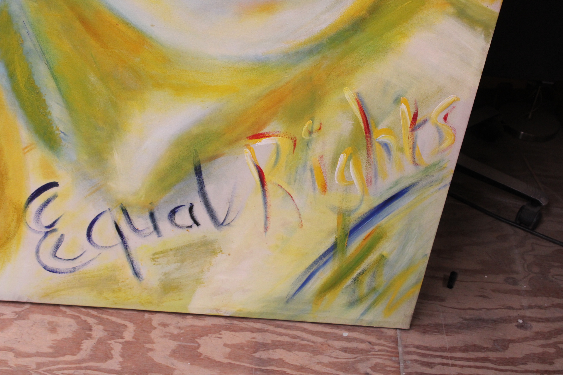 Schilderij vrouwelijk portret met tekst 'Equal Rights' – foto 3 – kavel bij GSD Auctions, Zoeterwoude