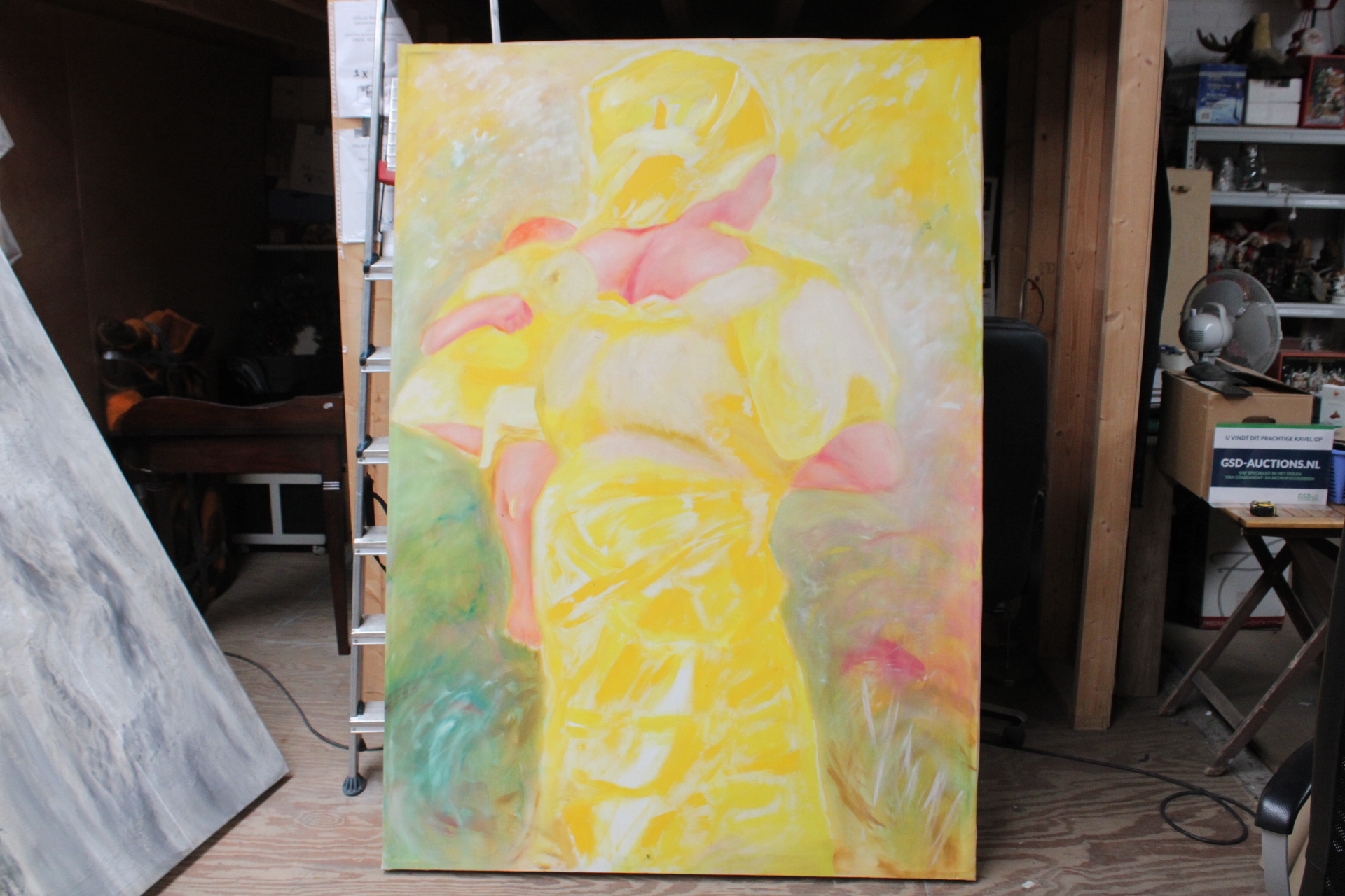Groot schilderij met gele tinten – foto 2 – kavel bij GSD Auctions, Zoeterwoude
