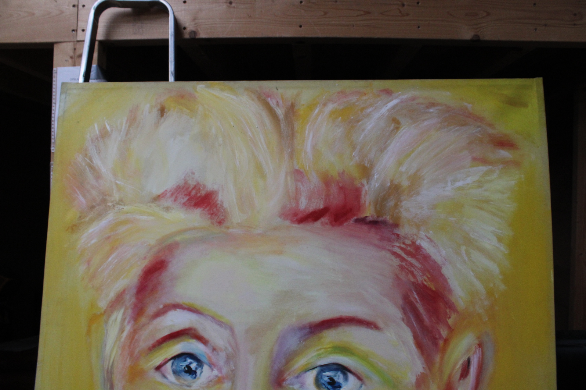 Schilderij portret gezicht met lichte haren – foto 5 – kavel bij GSD Auctions, Zoeterwoude