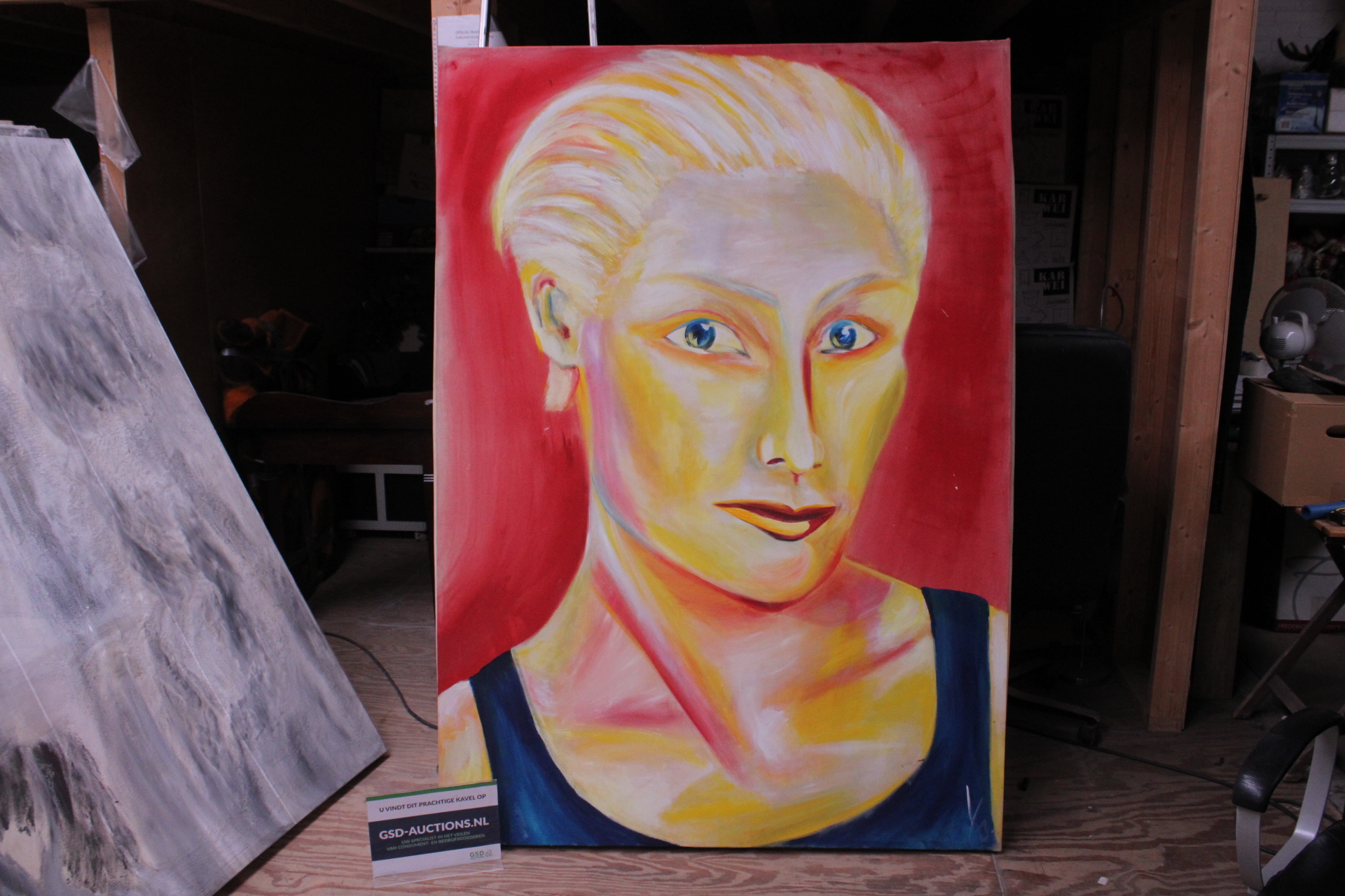 Schilderij portret vrouw met lichtblond haar – kavel bij GSD Auctions, Zoeterwoude