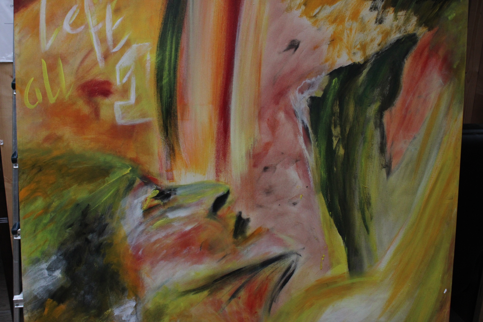 Abstract schilderij met gezicht en kleurrijke patronen – foto 6 – kavel bij GSD Auctions, Zoeterwoude