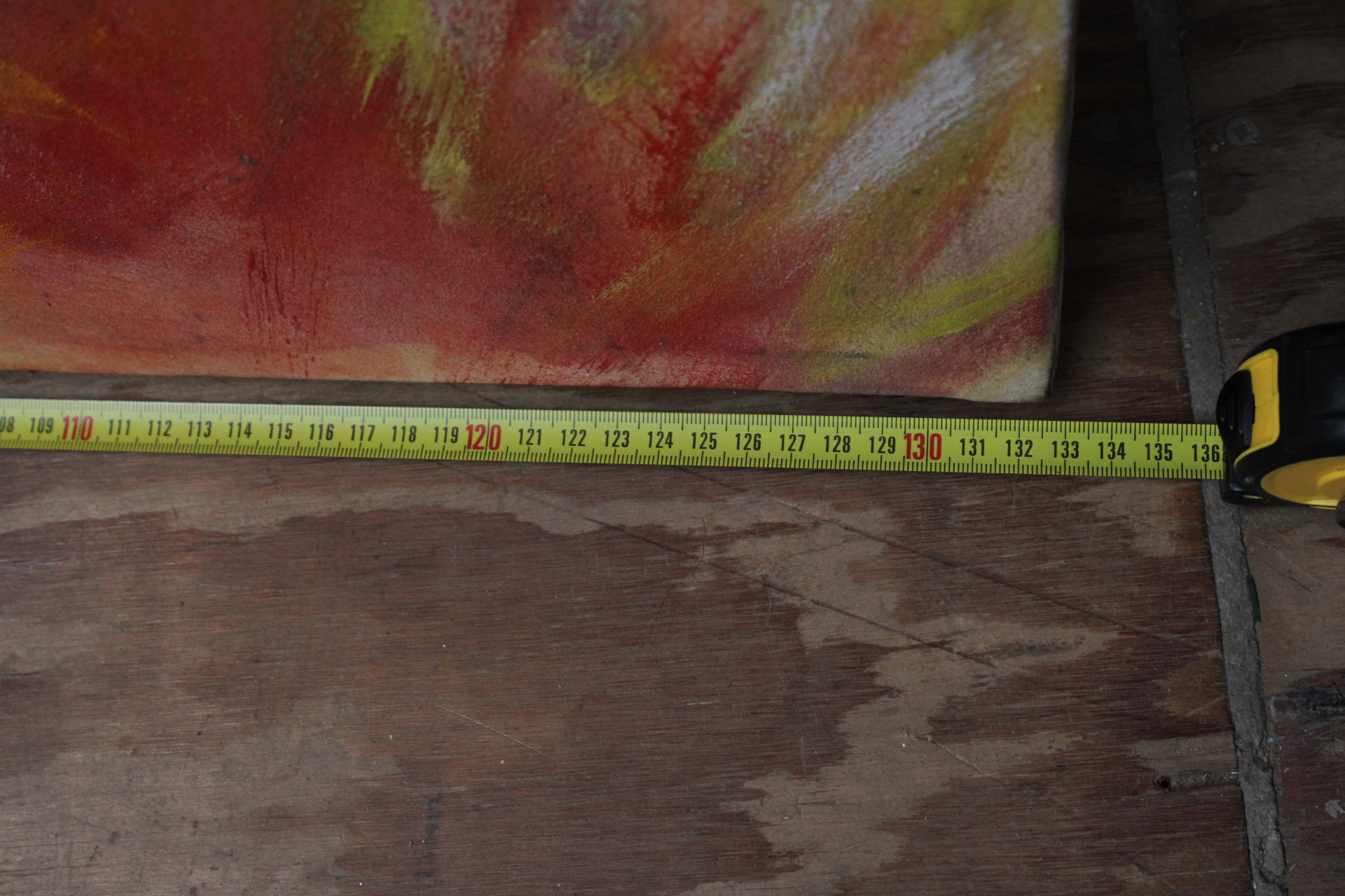 Abstract schilderij met gezicht en kleurrijke patronen – foto 9 – kavel bij GSD Auctions, Zoeterwoude