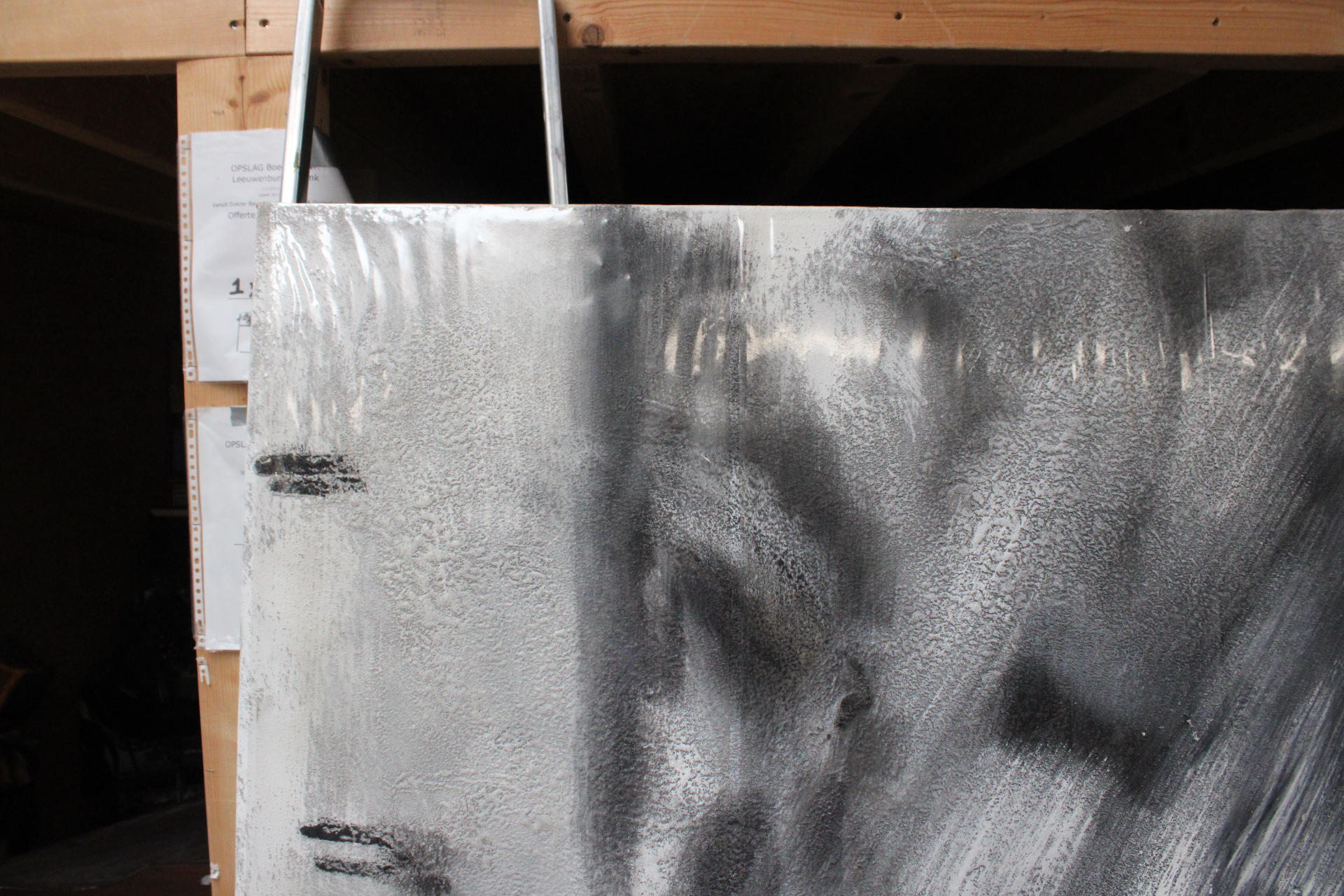 Abstract zwart-wit schilderij – foto 3 – kavel bij GSD Auctions, Zoeterwoude