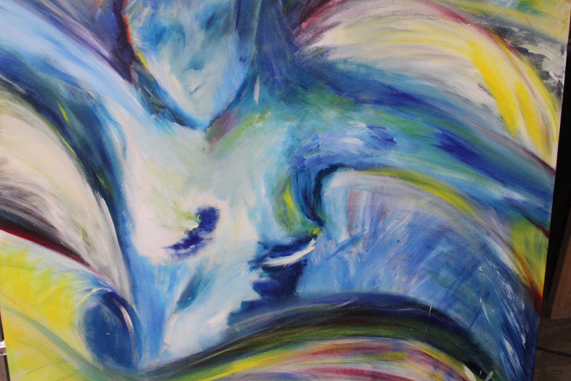 Abstracte kleurrijke schilderij op doek – foto 5 – kavel bij GSD Auctions, Zoeterwoude
