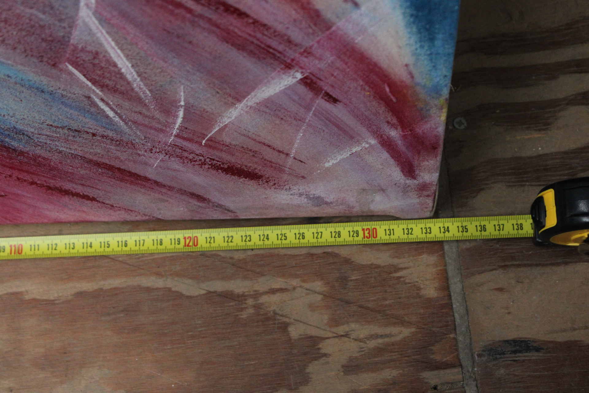 Abstracte kleurrijke schilderij op doek – foto 8 – kavel bij GSD Auctions, Zoeterwoude