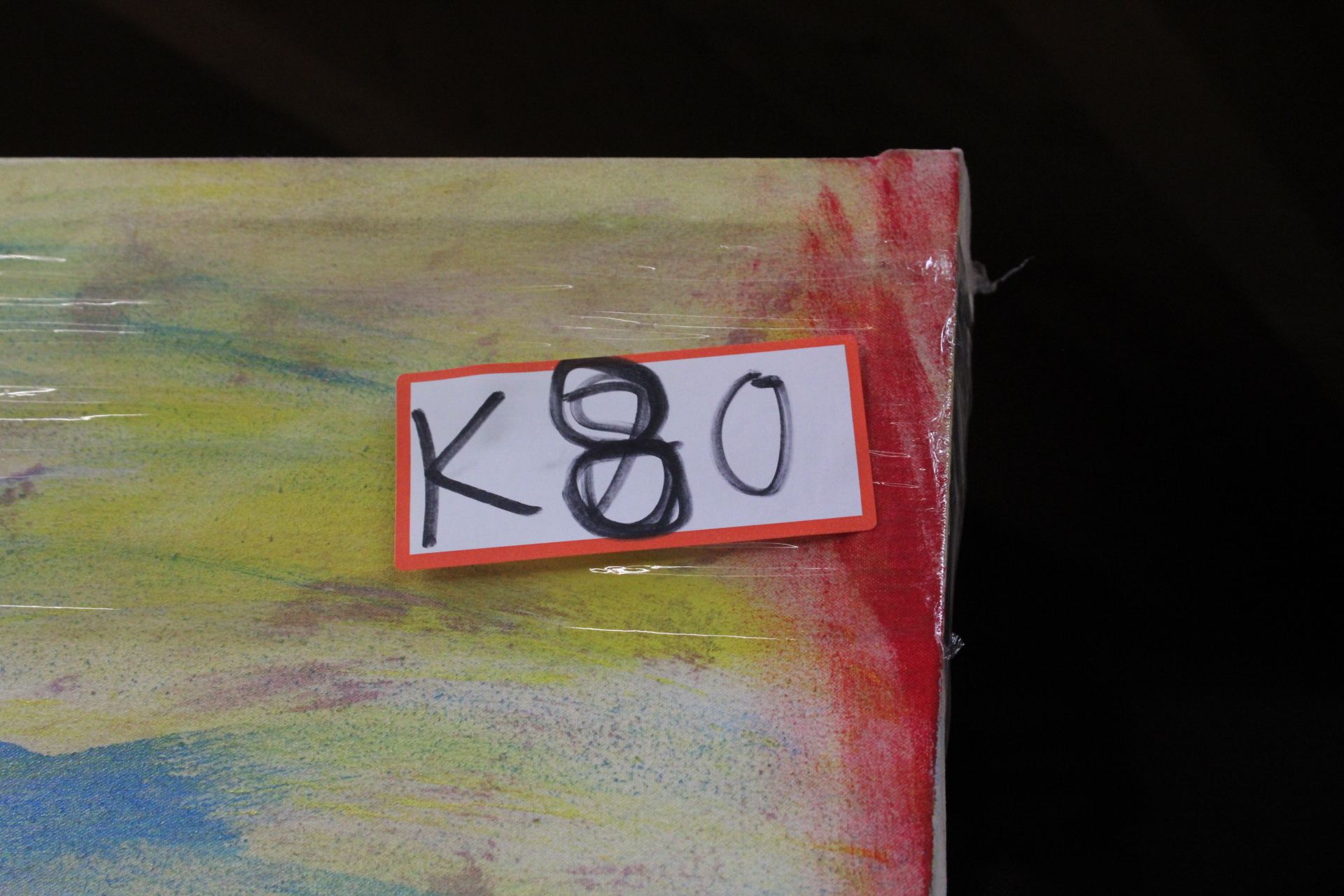 Abstracte kleurrijke schilderij op doek – foto 10 – kavel bij GSD Auctions, Zoeterwoude