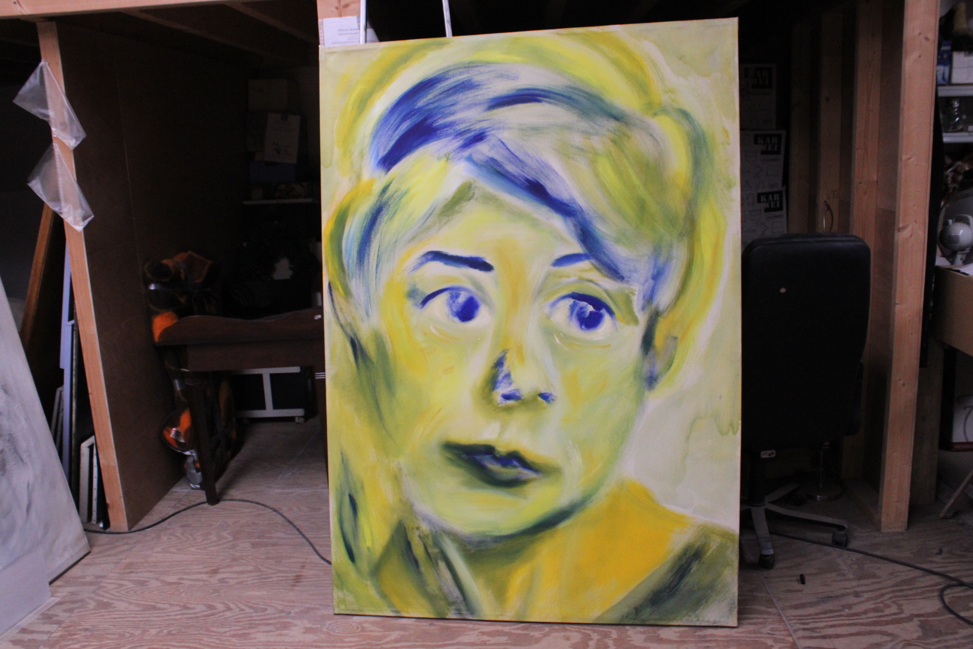Schilderij grote abstracte vrouwenportret – foto 2 – kavel bij GSD Auctions, Zoeterwoude