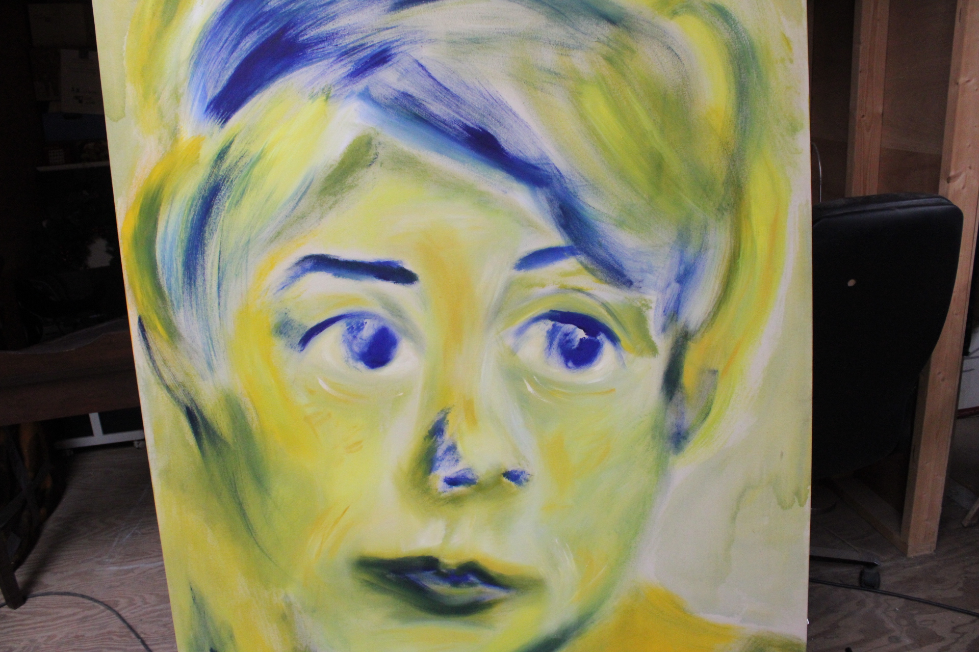 Schilderij grote abstracte vrouwenportret – foto 4 – kavel bij GSD Auctions, Zoeterwoude