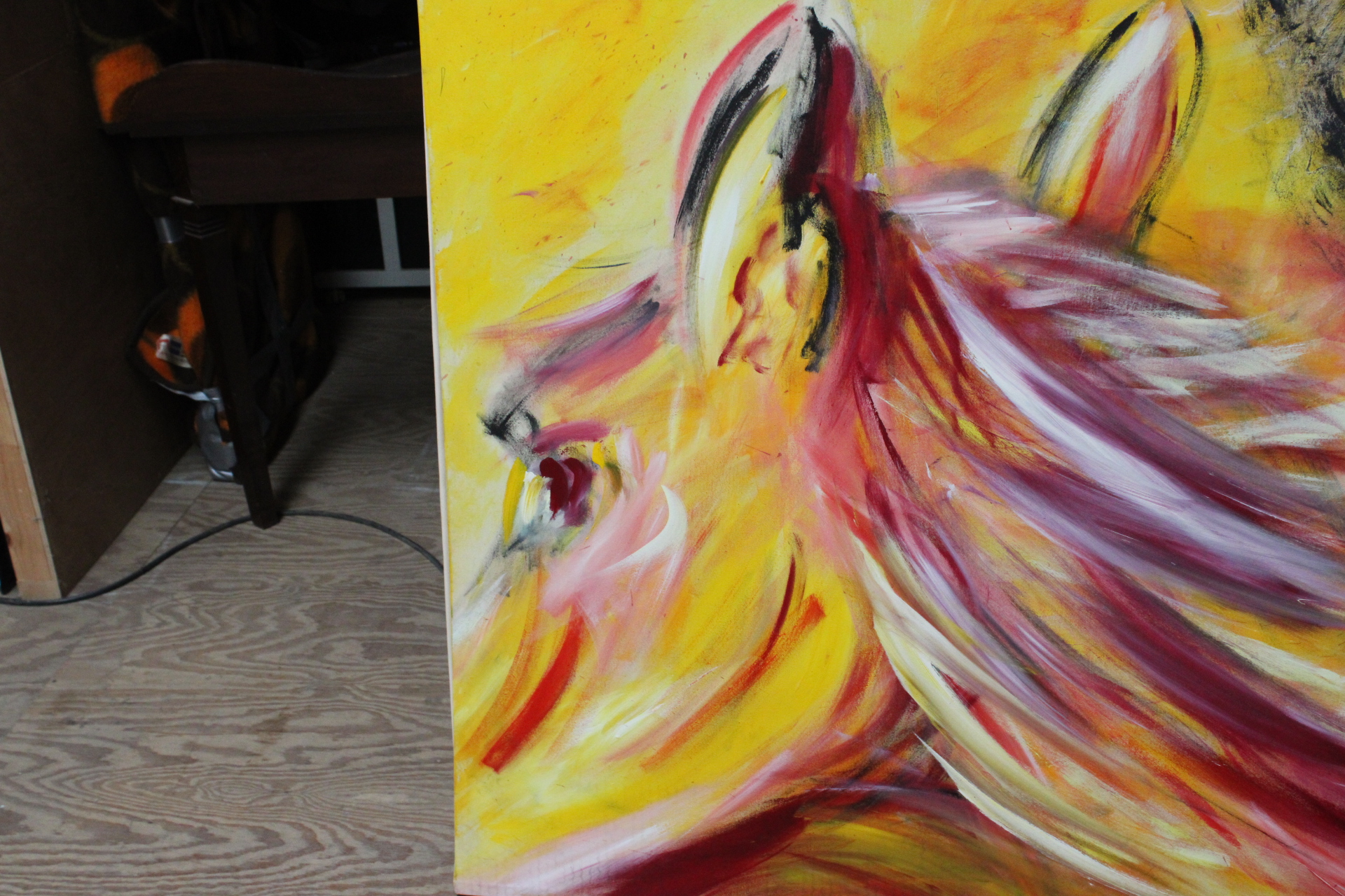 Abstract schilderij met mens en paard – foto 4 – kavel bij GSD Auctions, Zoeterwoude