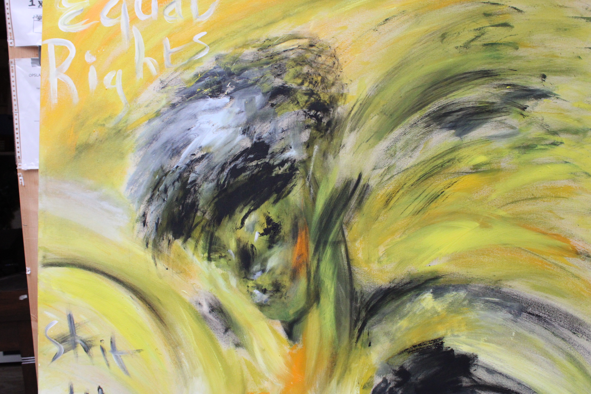 Abstract schilderij met tekst 'Equal Rights' – foto 6 – kavel bij GSD Auctions, Zoeterwoude