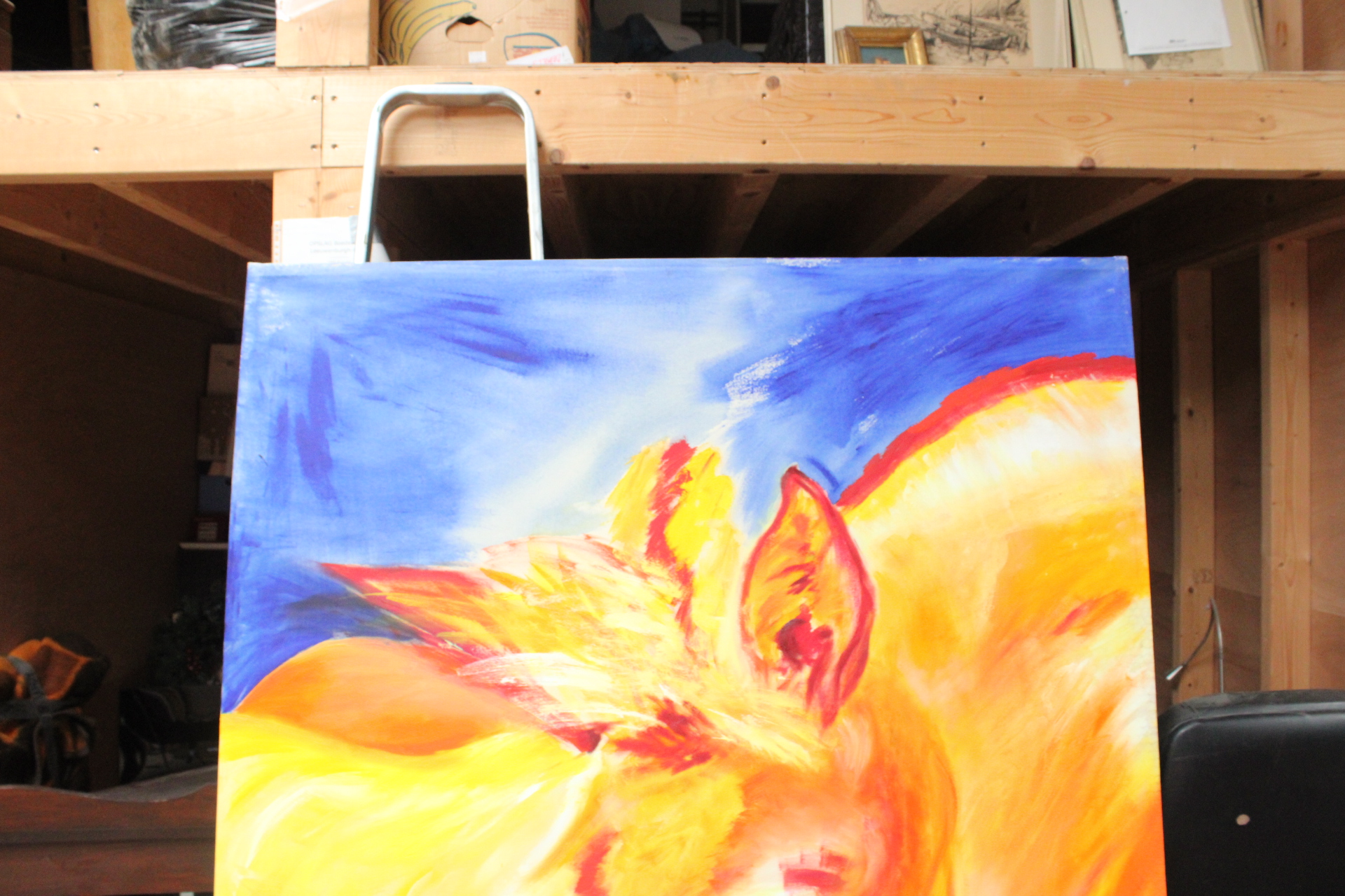 Grote kleurrijke schilderij van paarden – foto 4 – kavel bij GSD Auctions, Zoeterwoude