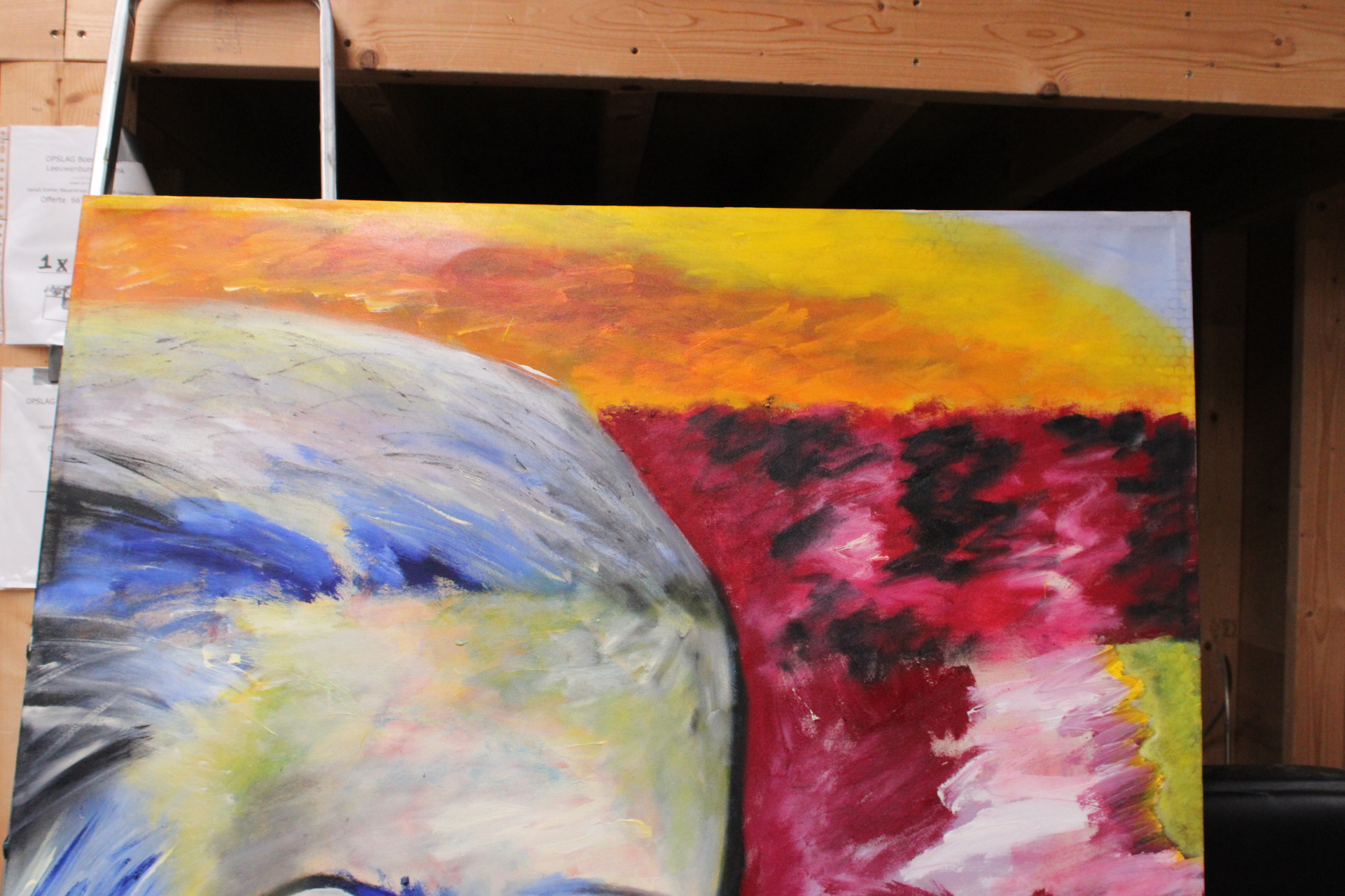 Abstract tweekoppig schilderij met sigaret – foto 6 – kavel bij GSD Auctions, Zoeterwoude
