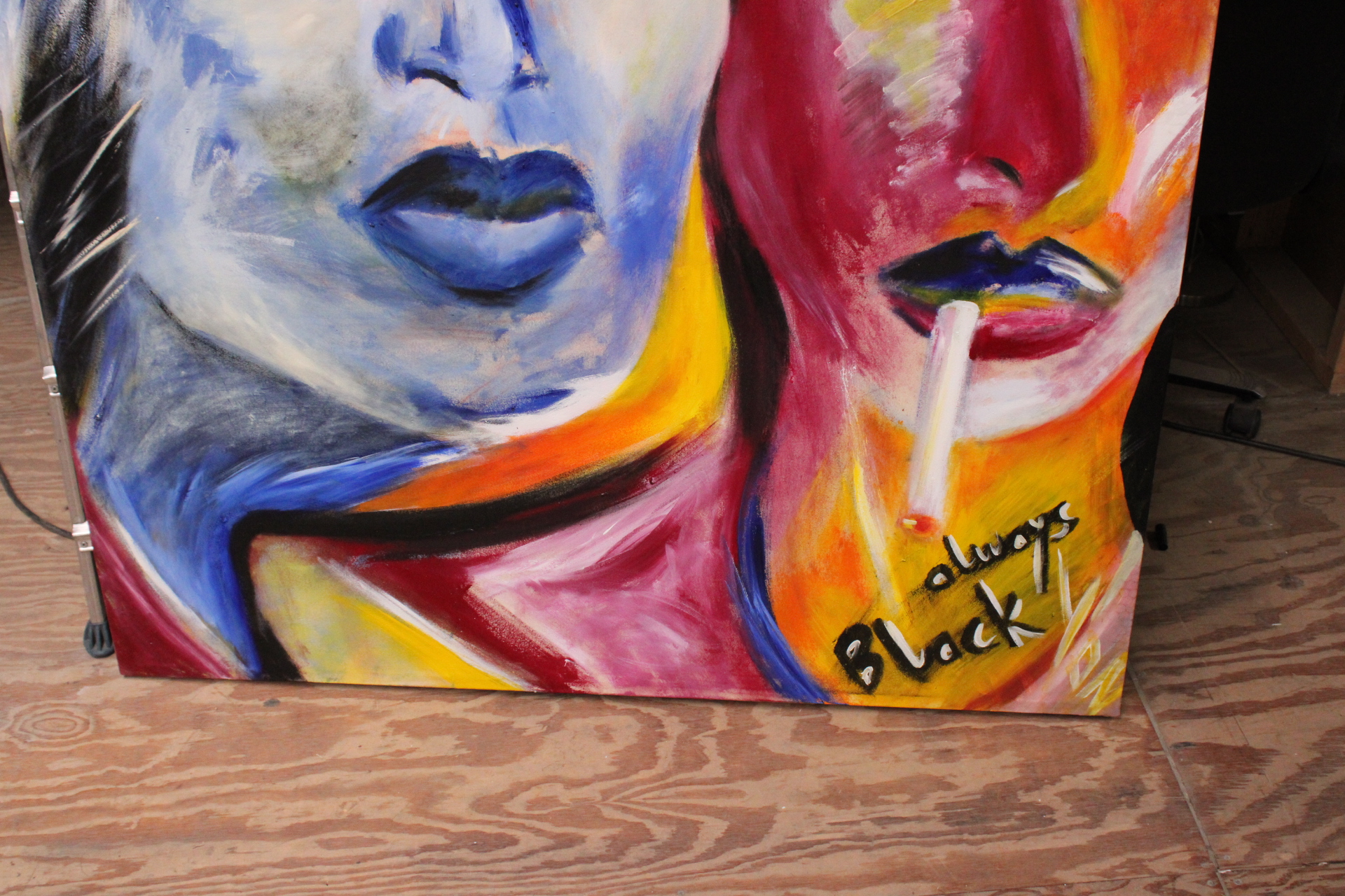 Abstract tweekoppig schilderij met sigaret – foto 8 – kavel bij GSD Auctions, Zoeterwoude