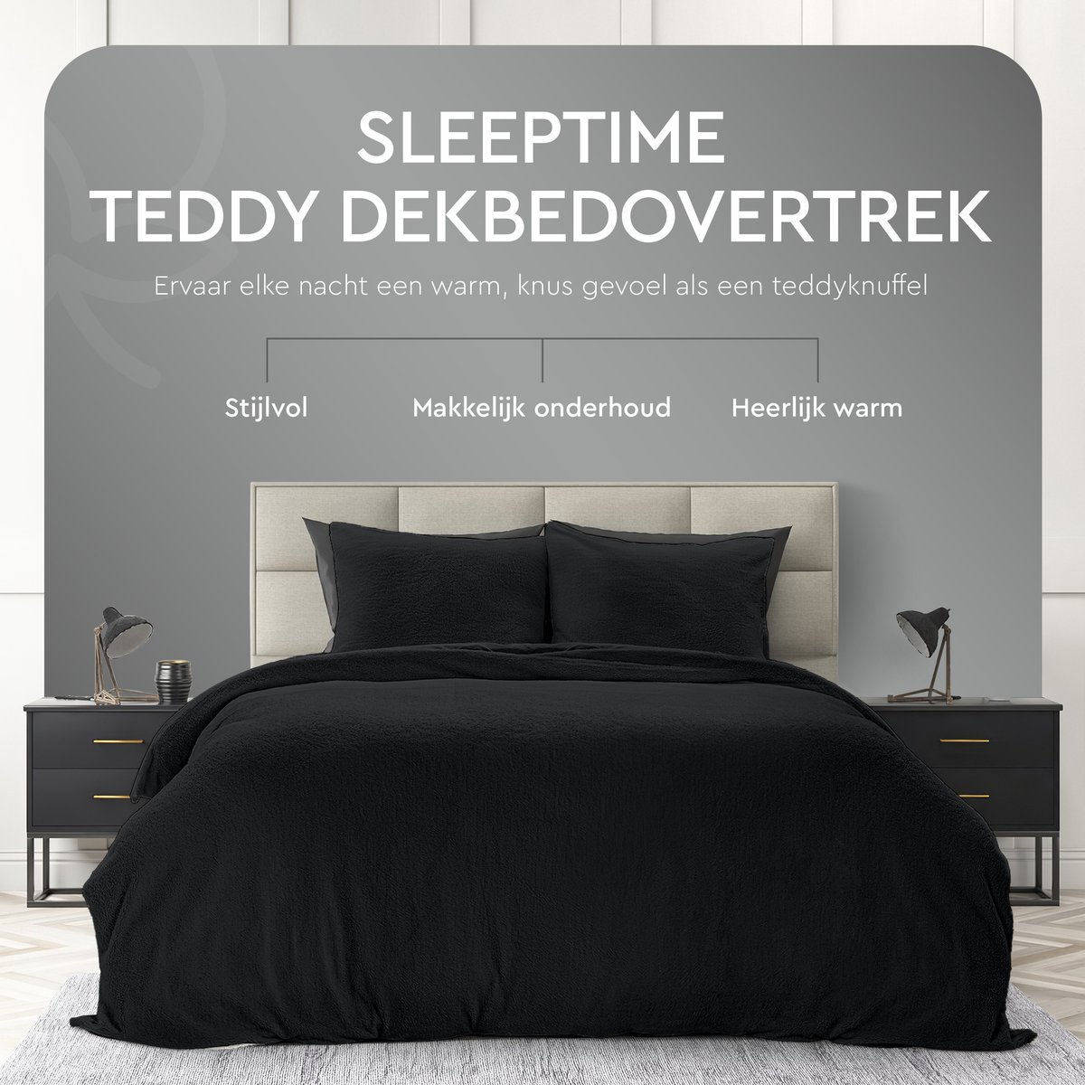 Dekbedovertrek teddy Antraciet 200x220cm+2kussenslopen – foto 5 – kavel bij GSD Auctions, Zoeterwoude