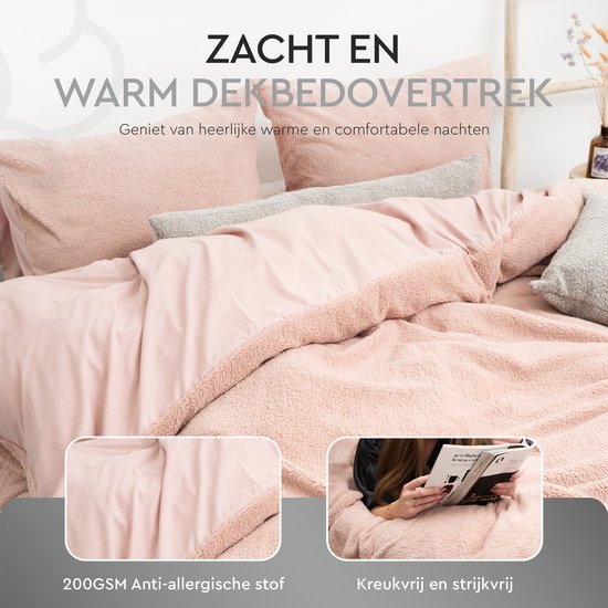 Dekbedovertrek teddy Roze 200x220cm+2kussenslopen – foto 2 – kavel bij GSD Auctions, Zoeterwoude