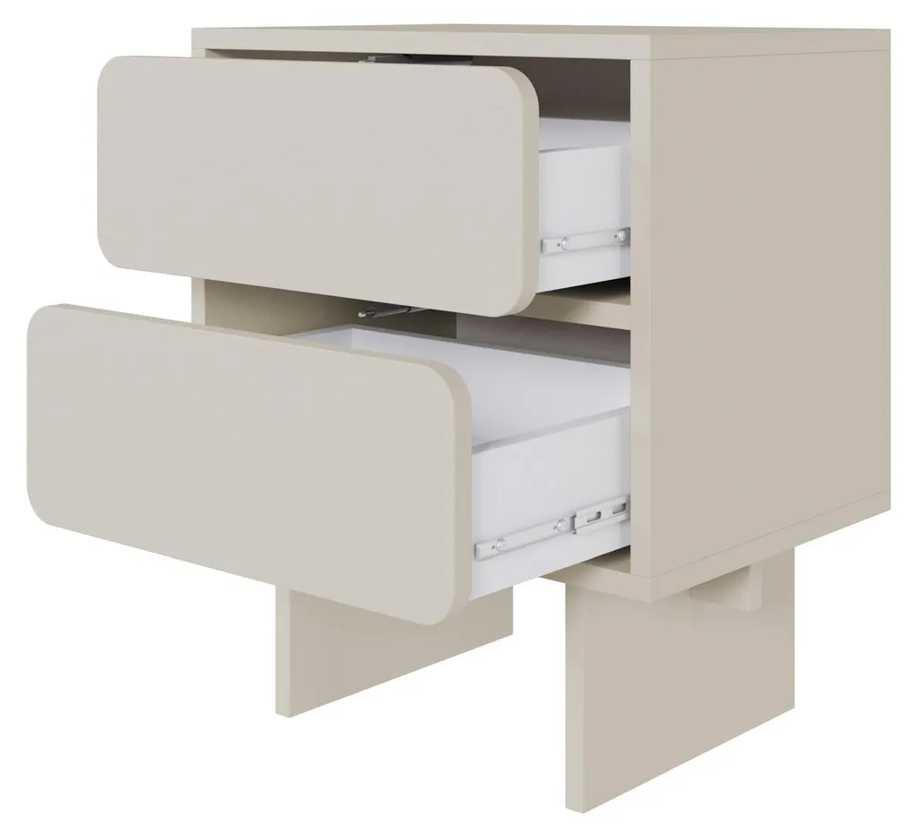 Selsey WUWU - Nachtkastje met 2 lades, grijsbeige, 50 cm – foto 4 – kavel bij GSD Auctions, Zoeterwoude