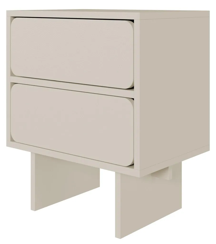 Selsey WUWU - Nachtkastje met 2 lades, grijsbeige, 50 cm – kavel bij GSD Auctions, Zoeterwoude