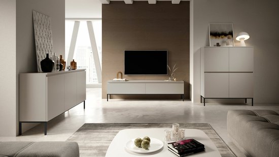 Selsey Bemmi - Hoge kast - 100 cm - Beige met zwarte poten – foto 4 – kavel bij GSD Auctions, Zoeterwoude