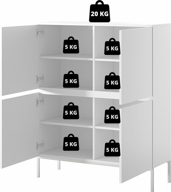 Selsey Bemmi - Hoge kast - 100 cm - Beige met zwarte poten – foto 6 – kavel bij GSD Auctions, Zoeterwoude