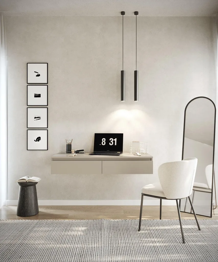Selsey Bemmi – Wandbureau/kaptafel met lades, grijsbeige – foto 2 – kavel bij GSD Auctions, Zoeterwoude