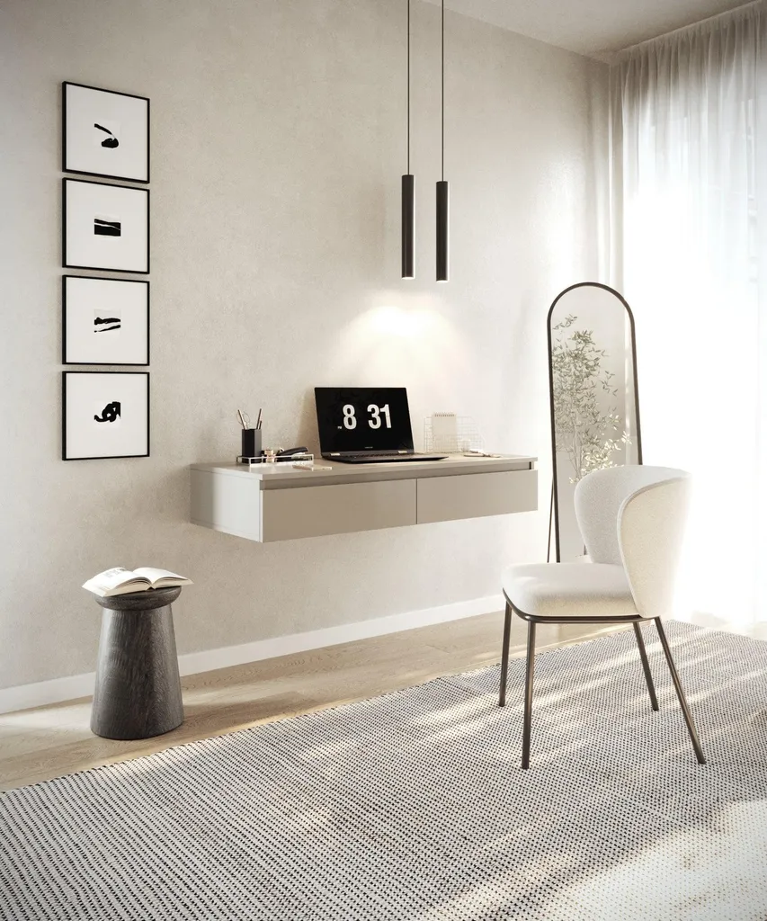 Selsey Bemmi – Wandbureau/kaptafel met lades, grijsbeige – foto 3 – kavel bij GSD Auctions, Zoeterwoude