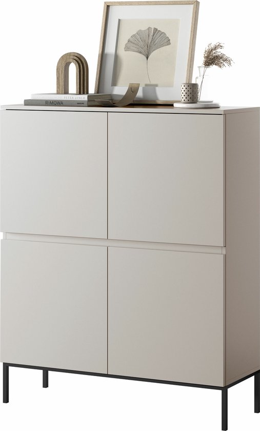 Selsey Bemmi - Hoge kast - 100 cm - Beige met zwarte poten – foto 5 – kavel bij GSD Auctions, Zoeterwoude