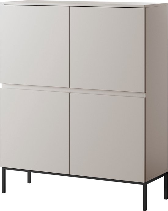 Selsey Bemmi - Hoge kast - 100 cm - Beige met zwarte poten – kavel bij GSD Auctions, Zoeterwoude