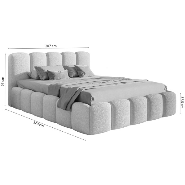 Gestoffeerd bed 180x200 cm Cloudy 2 – foto 5 – kavel bij GSD Auctions, Zoeterwoude
