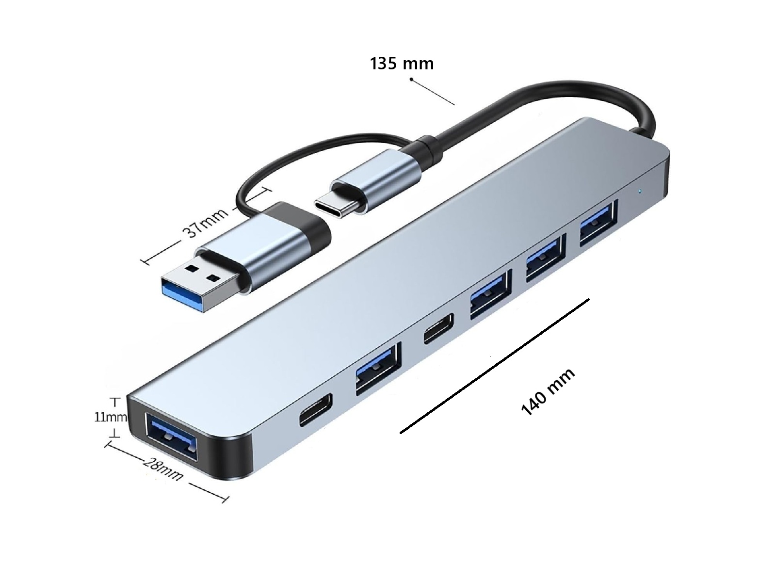 7 in 1 USB hub - USB-A en USB-C – foto 3 – kavel bij GSD Auctions, Zoeterwoude