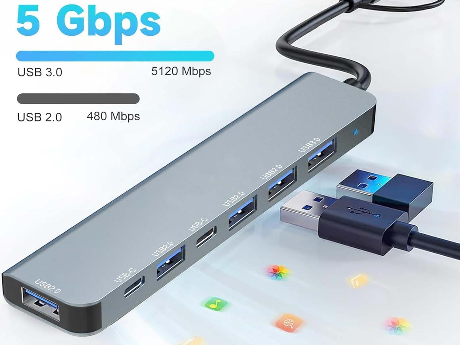 7 in 1 USB hub - USB-A en USB-C – foto 5 – kavel bij GSD Auctions, Zoeterwoude