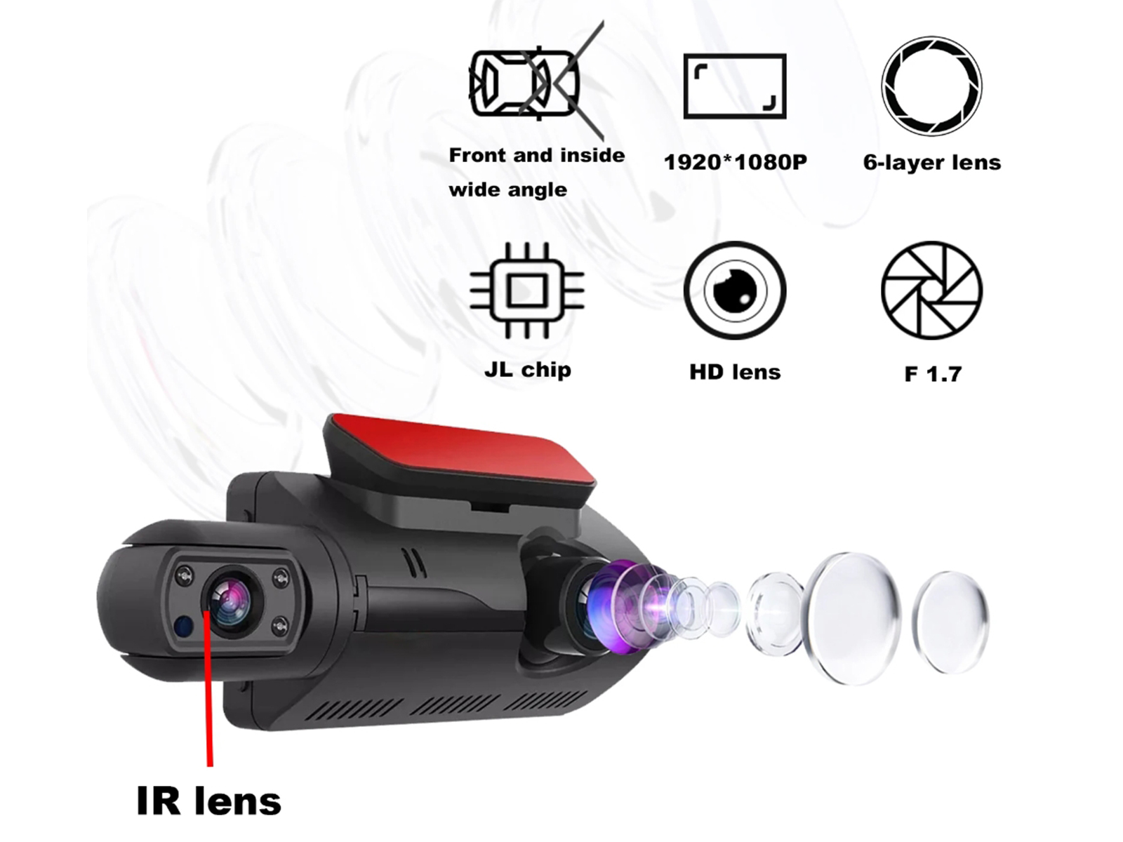 Dashcam Full HD - met dual lens en Wifi – foto 3 – kavel bij GSD Auctions, Zoeterwoude