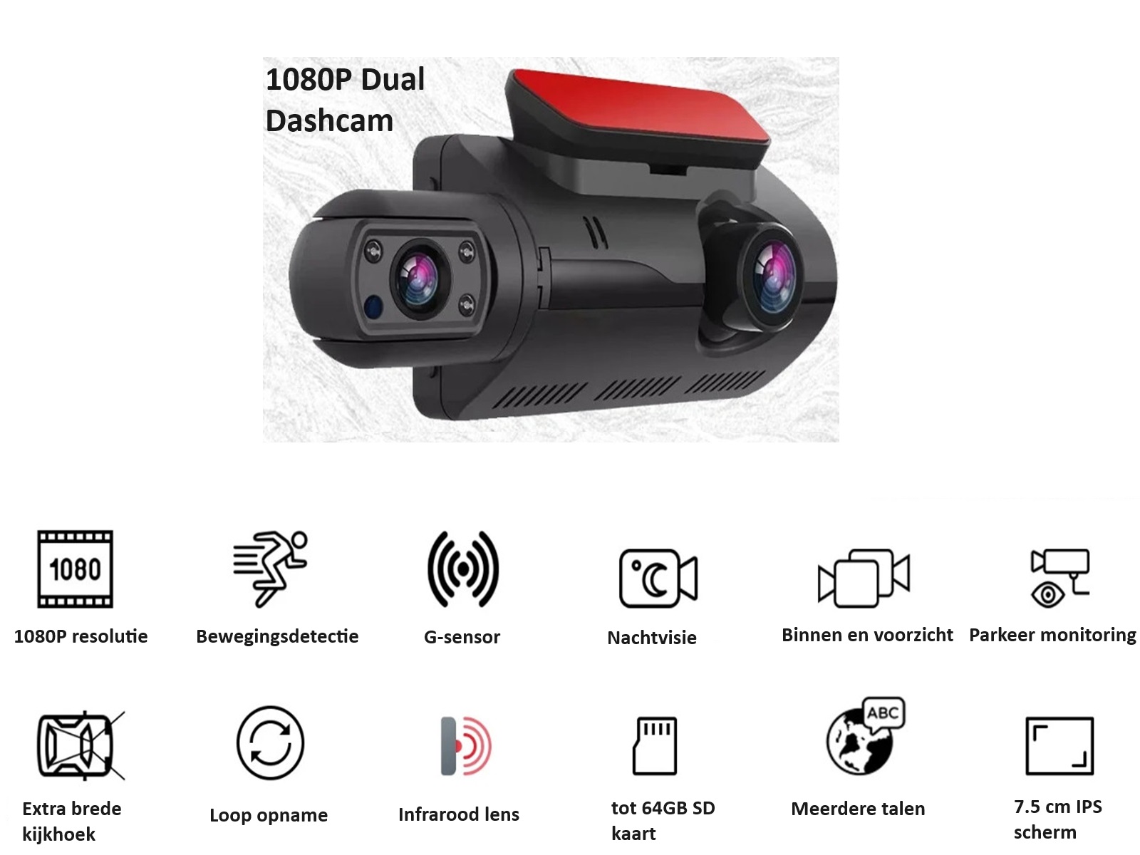 Dashcam Full HD - met dual lens en Wifi – foto 7 – kavel bij GSD Auctions, Zoeterwoude