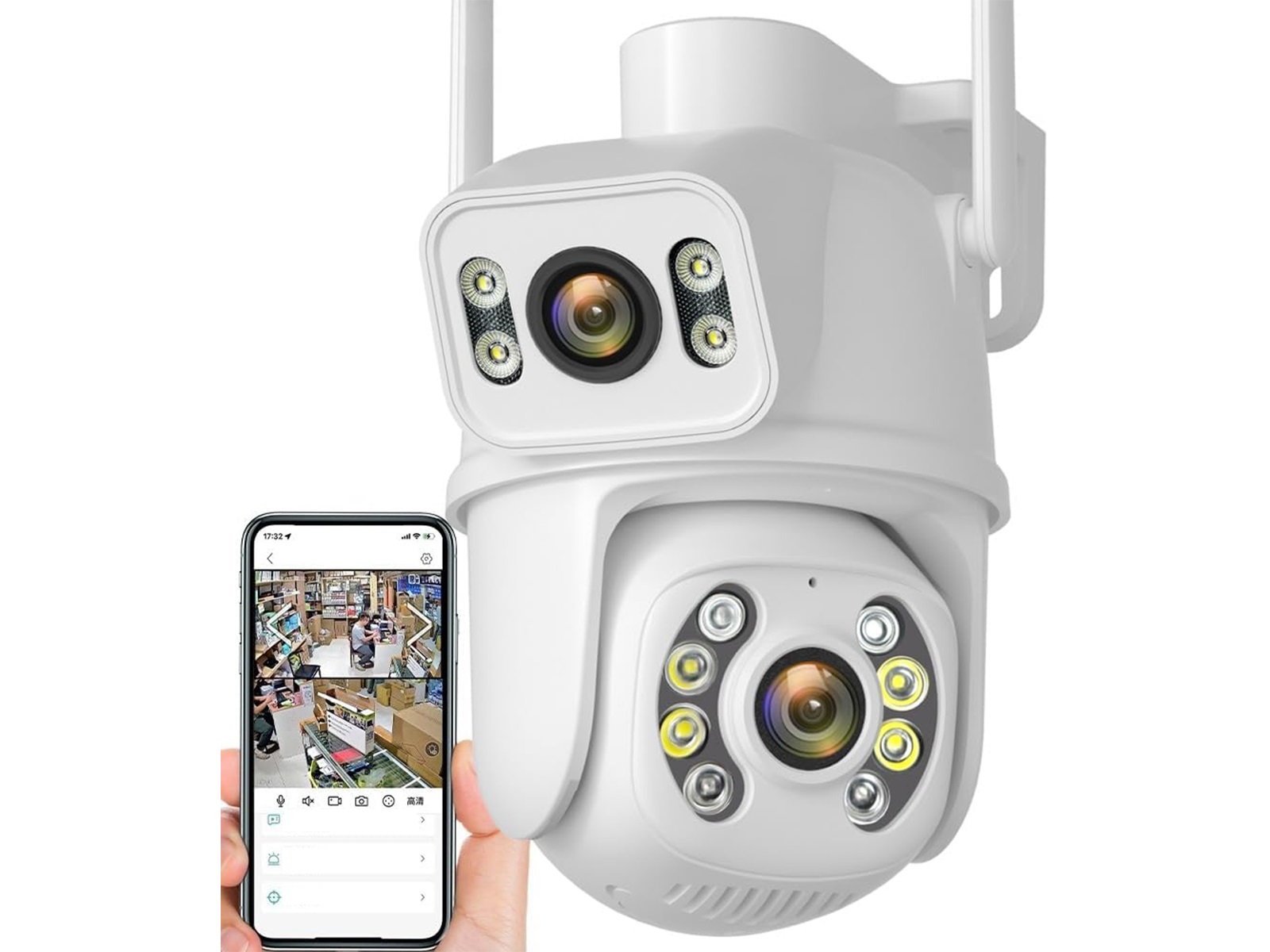 Dual lens 6 MP camera - 2 camera's in 1 behuizing - wit – kavel bij GSD Auctions, Zoeterwoude