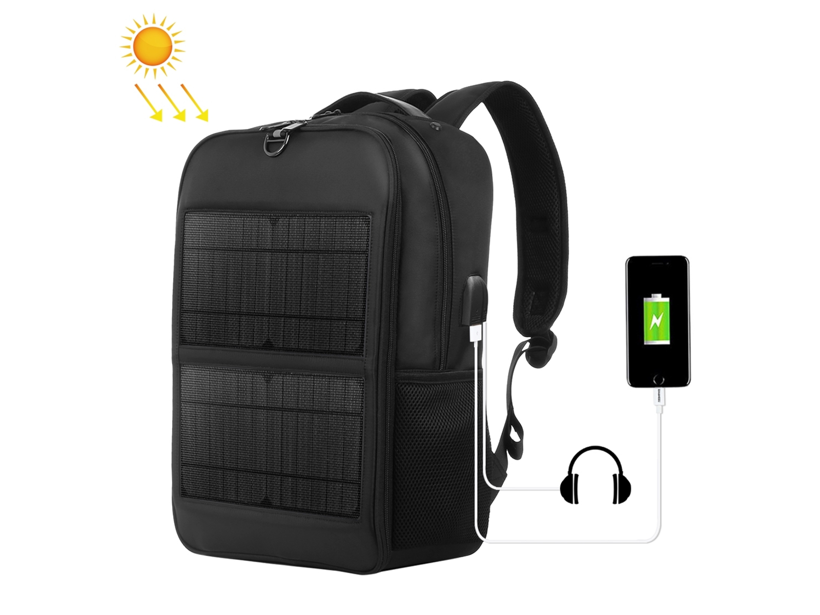 Solar rugtas - met 2 panelen – kavel bij GSD Auctions, Zoeterwoude