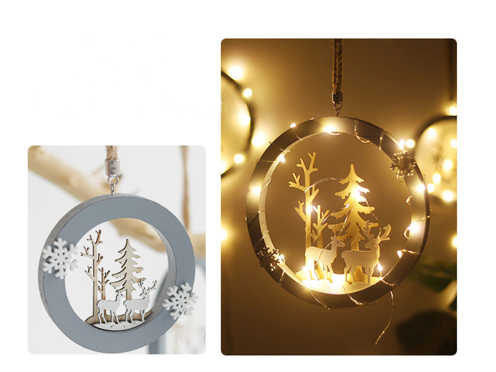 Houten kerstbal - kerstdecoratie met verlichting – foto 2 – kavel bij GSD Auctions, Zoeterwoude