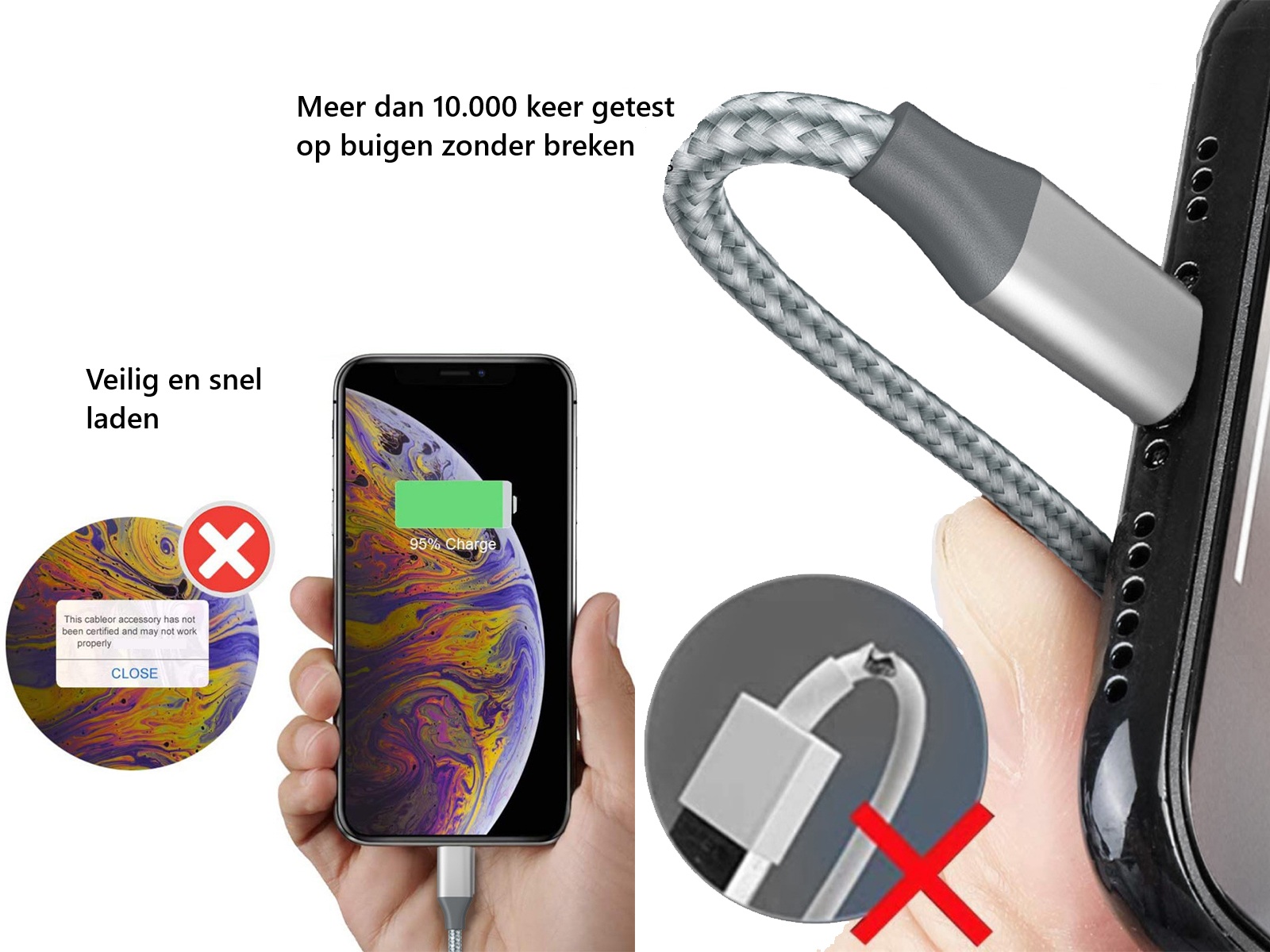 USB C flexibele oplaadkabel - 3 meter – foto 6 – kavel bij GSD Auctions, Zoeterwoude