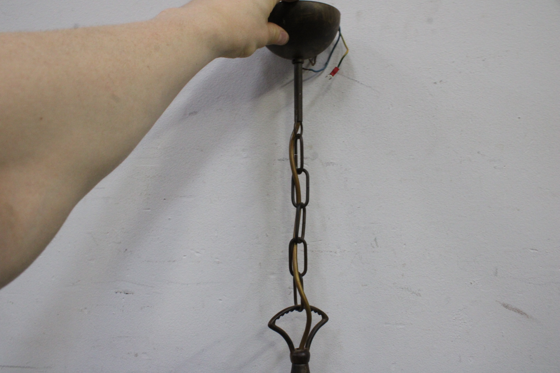 Hanglamp met metalen frame en glazen kappen'' – foto 3 – kavel bij GSD Auctions, Zoeterwoude
