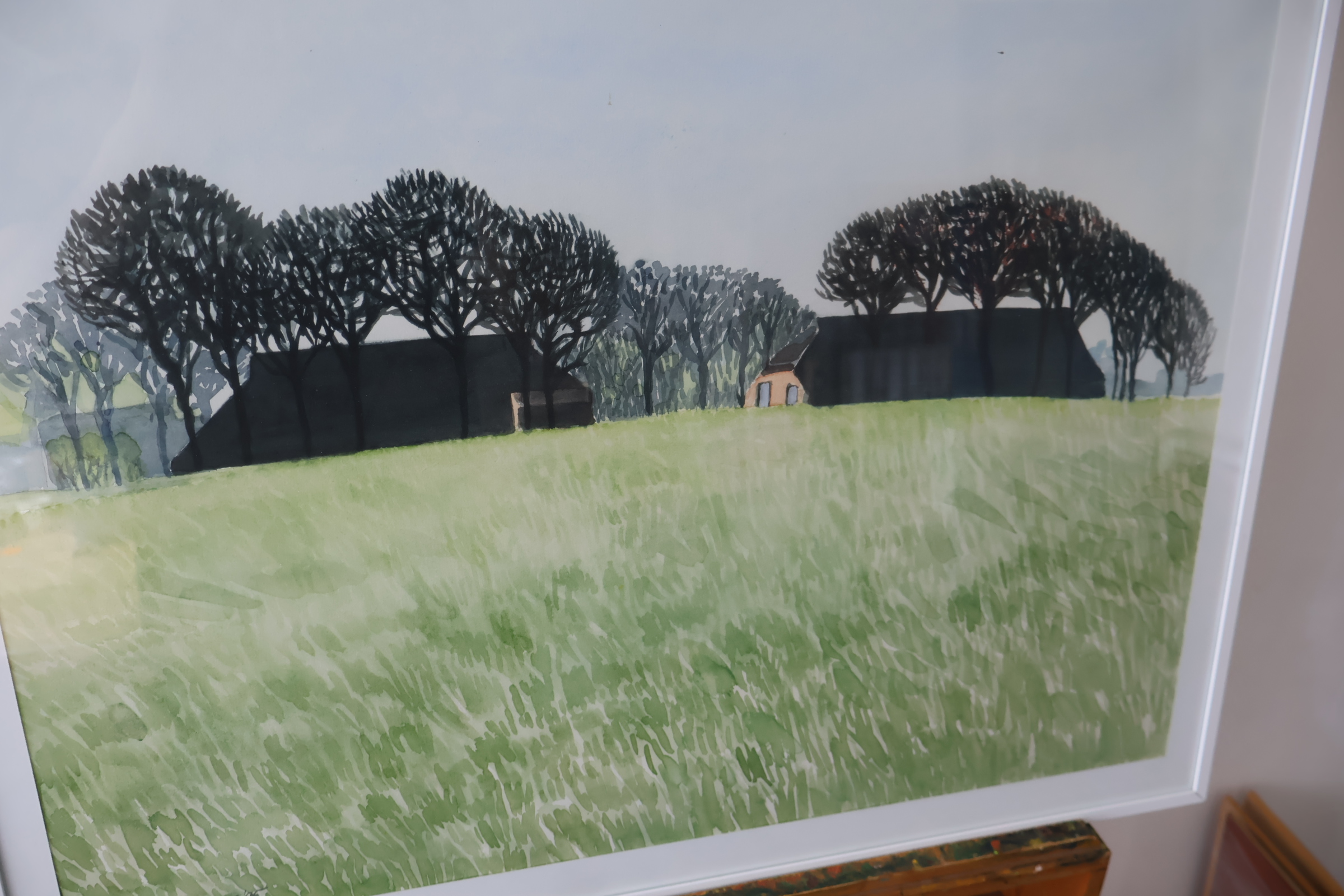 Ingelijste aquarel boerderijaanzicht'' – foto 4 – kavel bij GSD Auctions, Zoeterwoude
