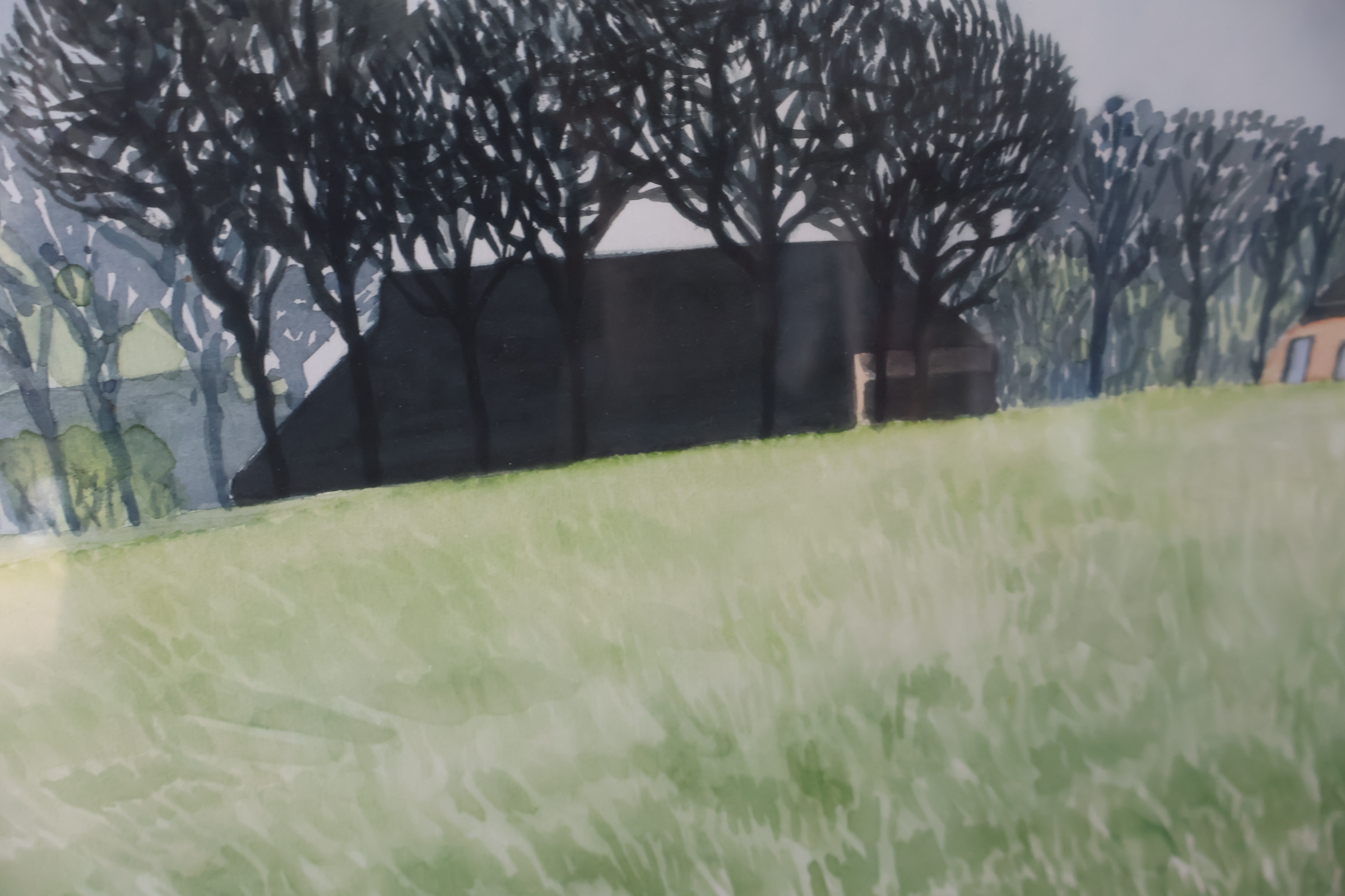 Ingelijste aquarel boerderijaanzicht'' – foto 6 – kavel bij GSD Auctions, Zoeterwoude