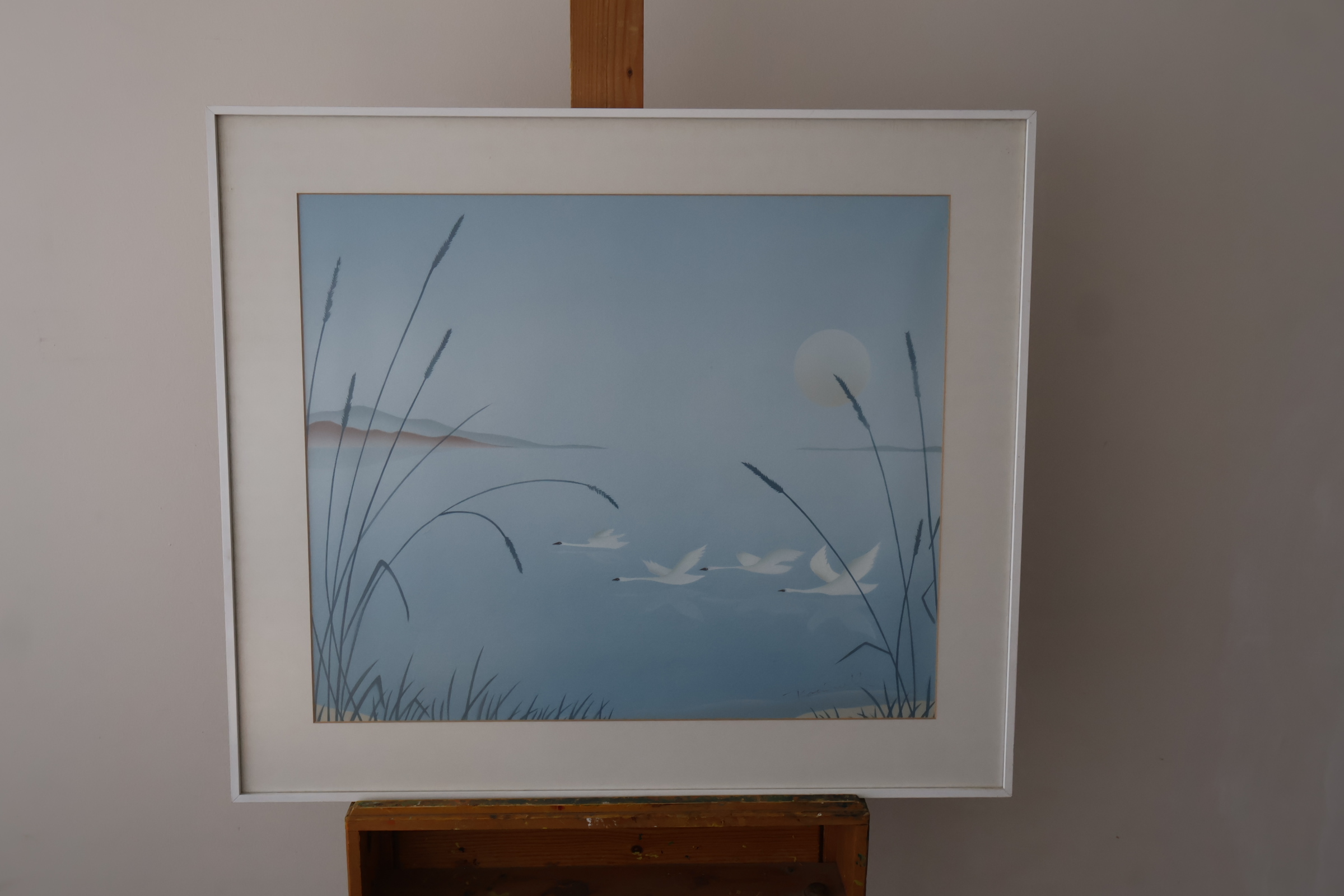 Artprint van zwanen en riet'' – foto 2 – kavel bij GSD Auctions, Zoeterwoude