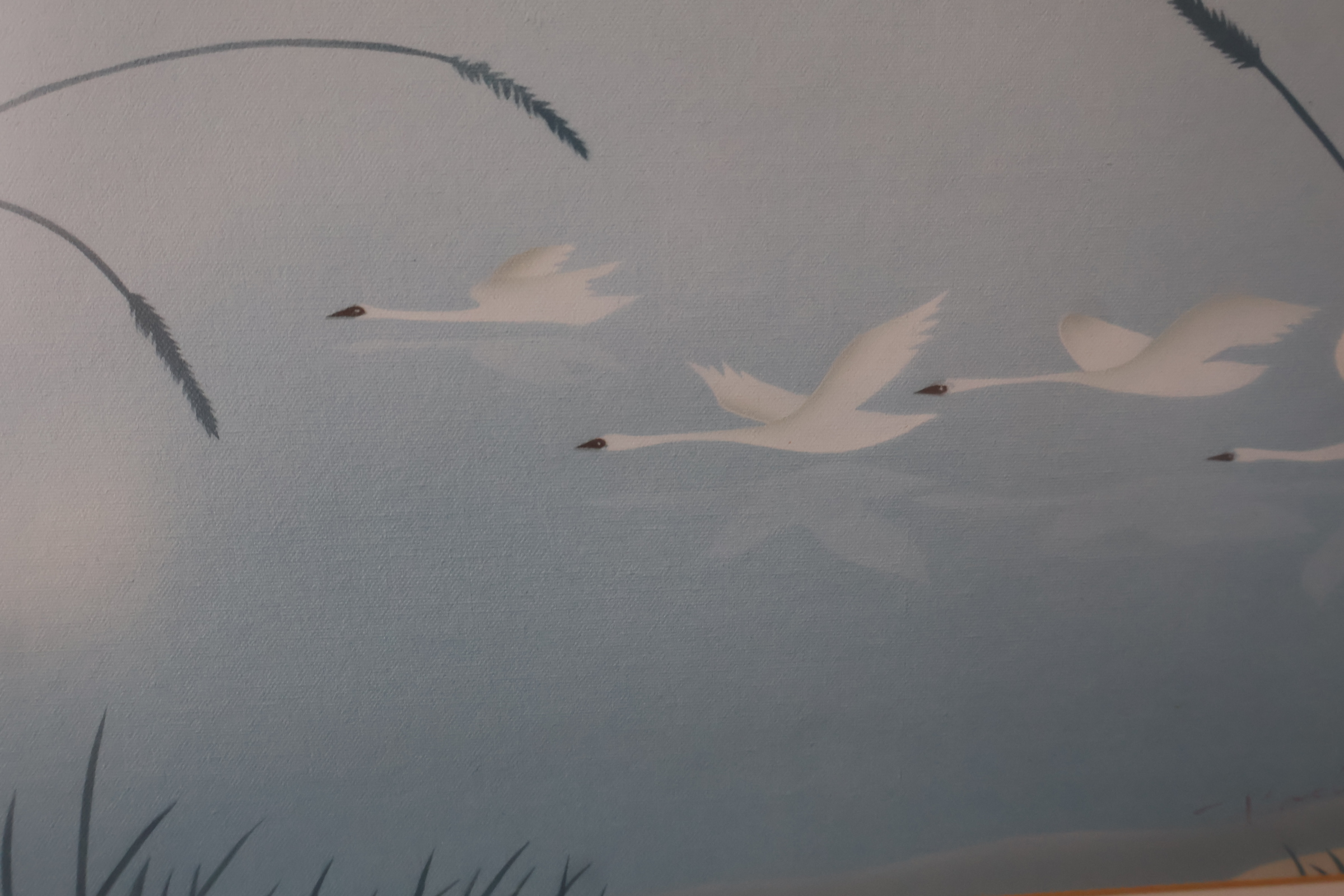 Artprint van zwanen en riet'' – foto 7 – kavel bij GSD Auctions, Zoeterwoude
