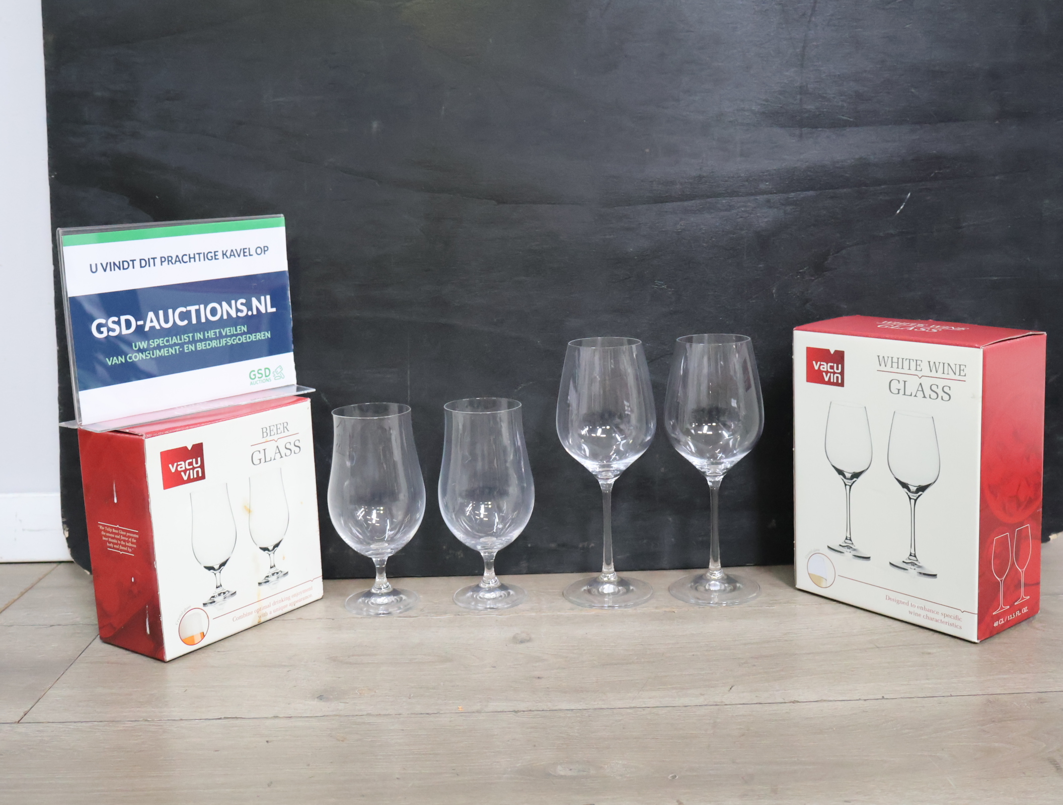 Vacu Vin bier en wijn glazen vier stuks'' – kavel bij GSD Auctions, Zoeterwoude