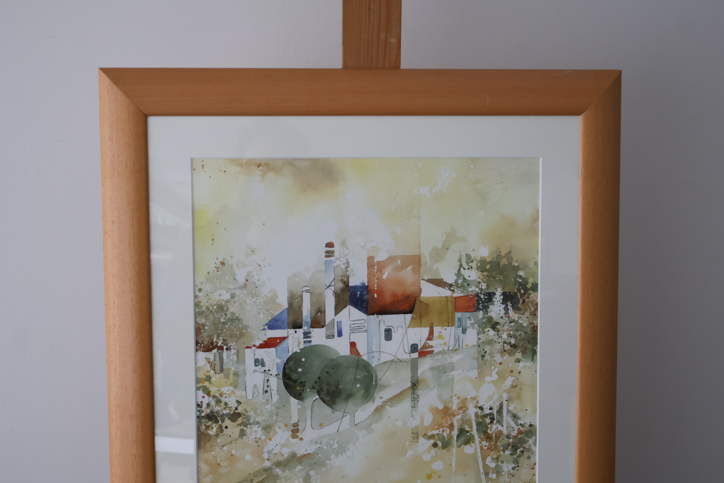 Aquarel landschap schilderij in houten lijst'' – foto 3 – kavel bij GSD Auctions, Zoeterwoude