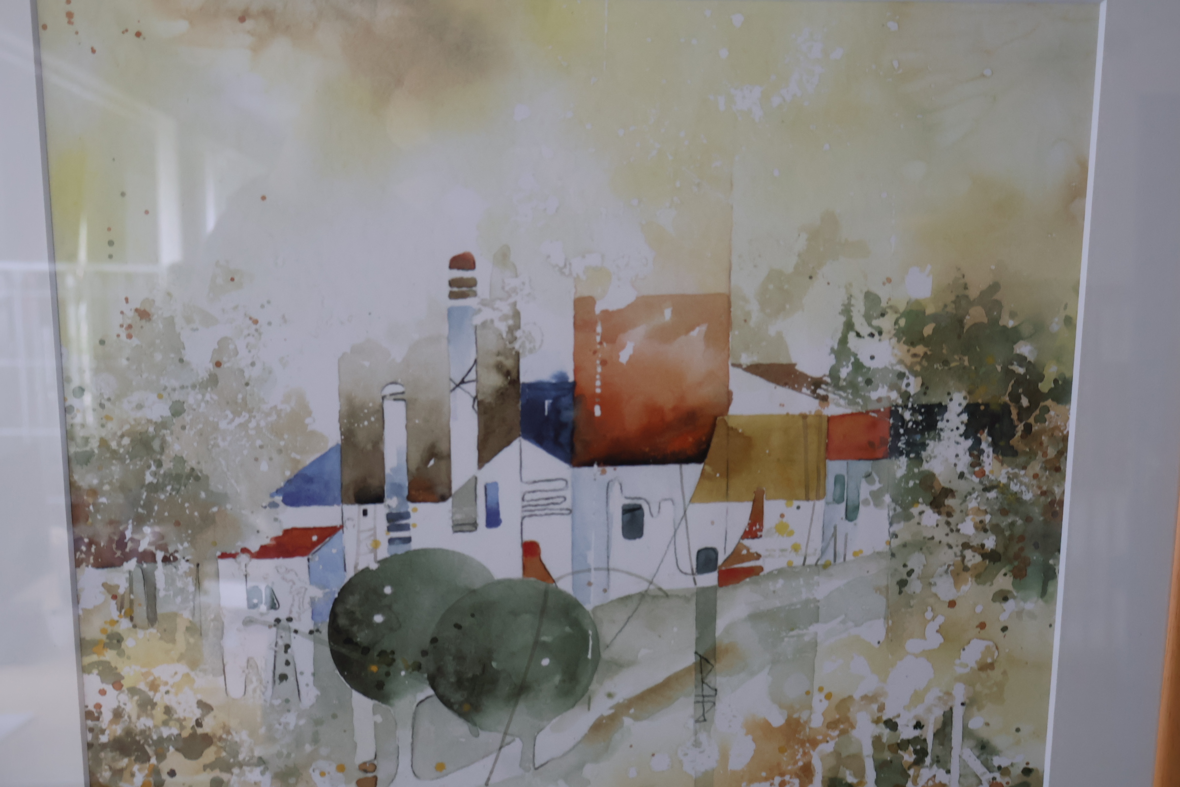 Aquarel landschap schilderij in houten lijst'' – foto 5 – kavel bij GSD Auctions, Zoeterwoude