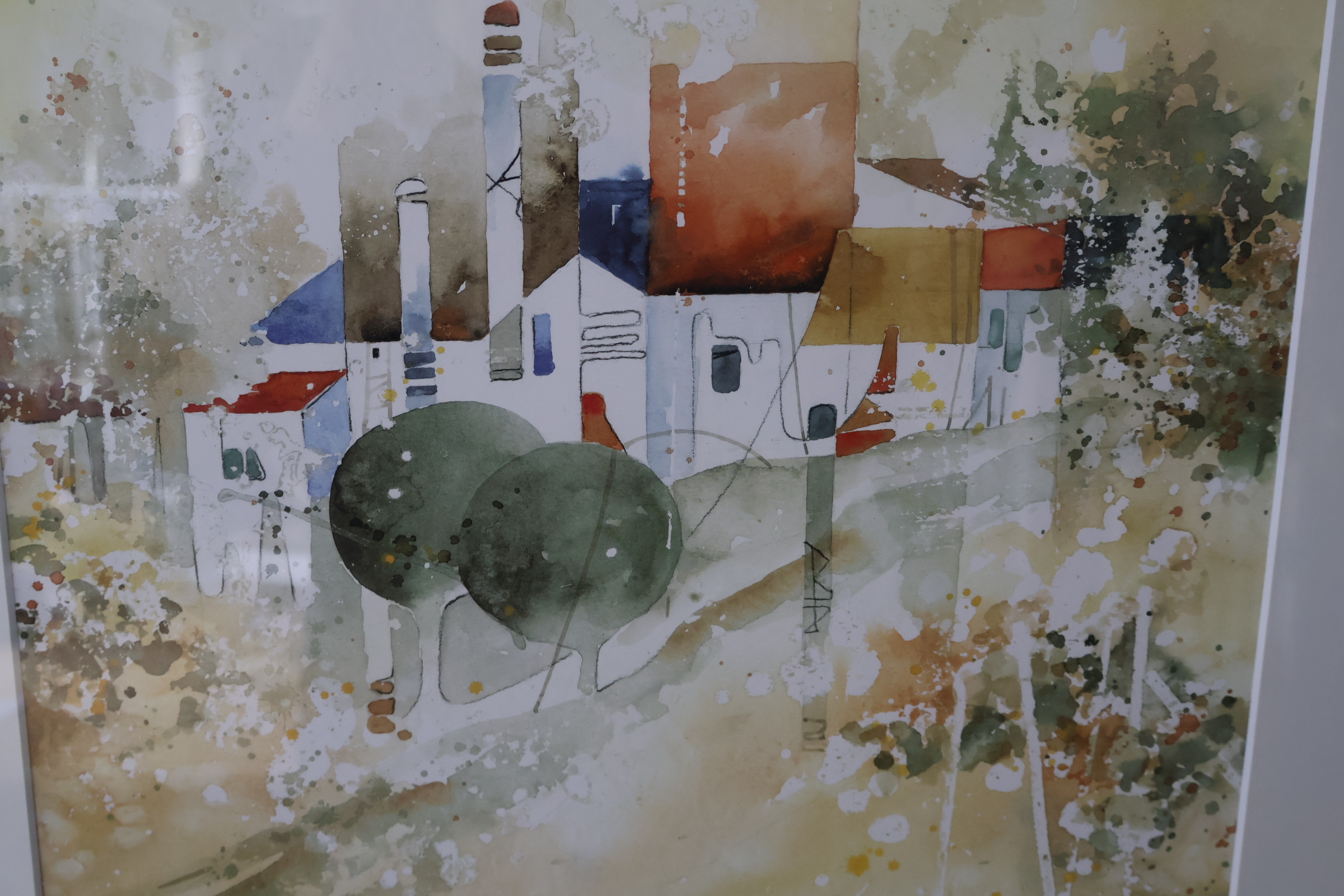 Aquarel landschap schilderij in houten lijst'' – foto 6 – kavel bij GSD Auctions, Zoeterwoude