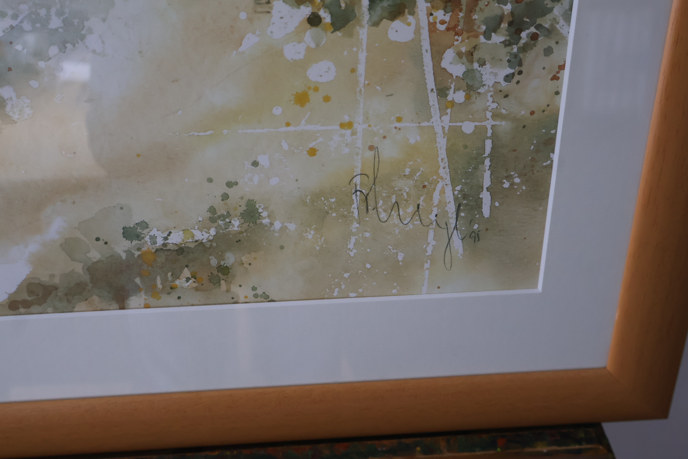 Aquarel landschap schilderij in houten lijst'' – foto 7 – kavel bij GSD Auctions, Zoeterwoude