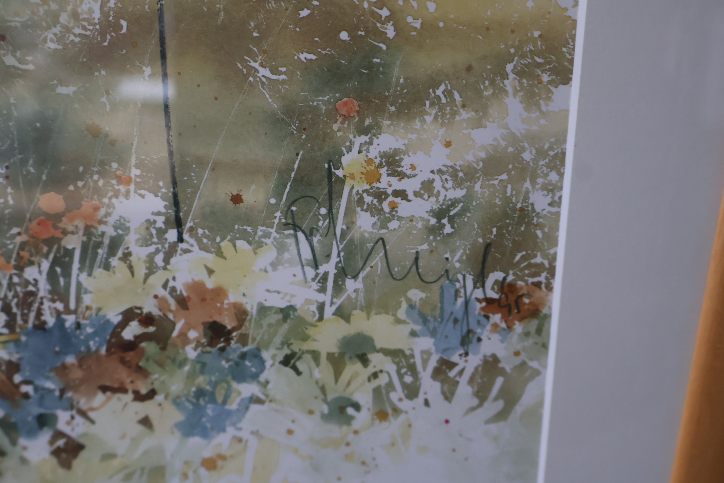 Ingelijste aquarel schilderij stad en bloemen'' – foto 7 – kavel bij GSD Auctions, Zoeterwoude