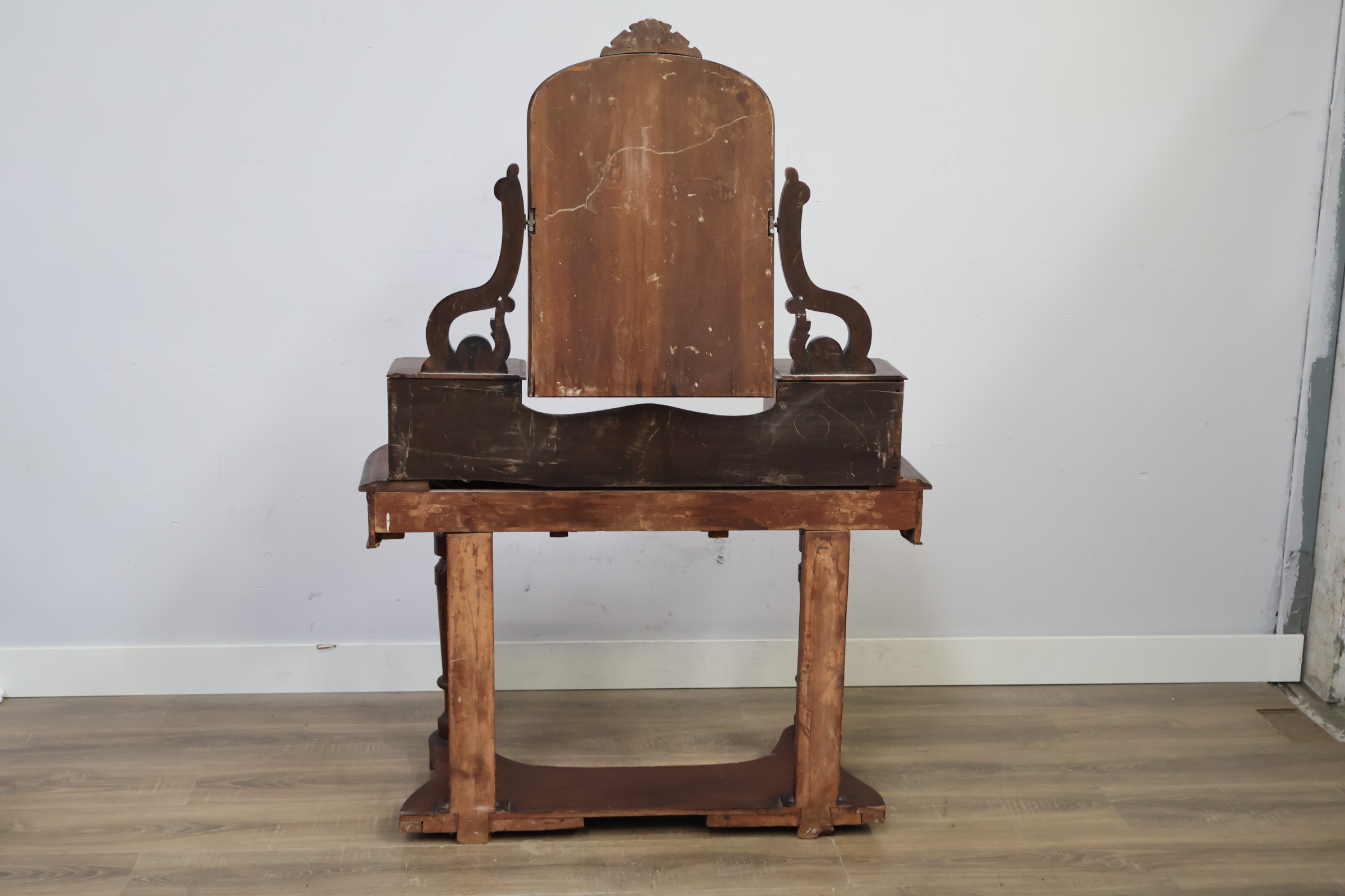 Antiek houten kaptafel met spiegel'' – foto 5 – kavel bij GSD Auctions, Zoeterwoude