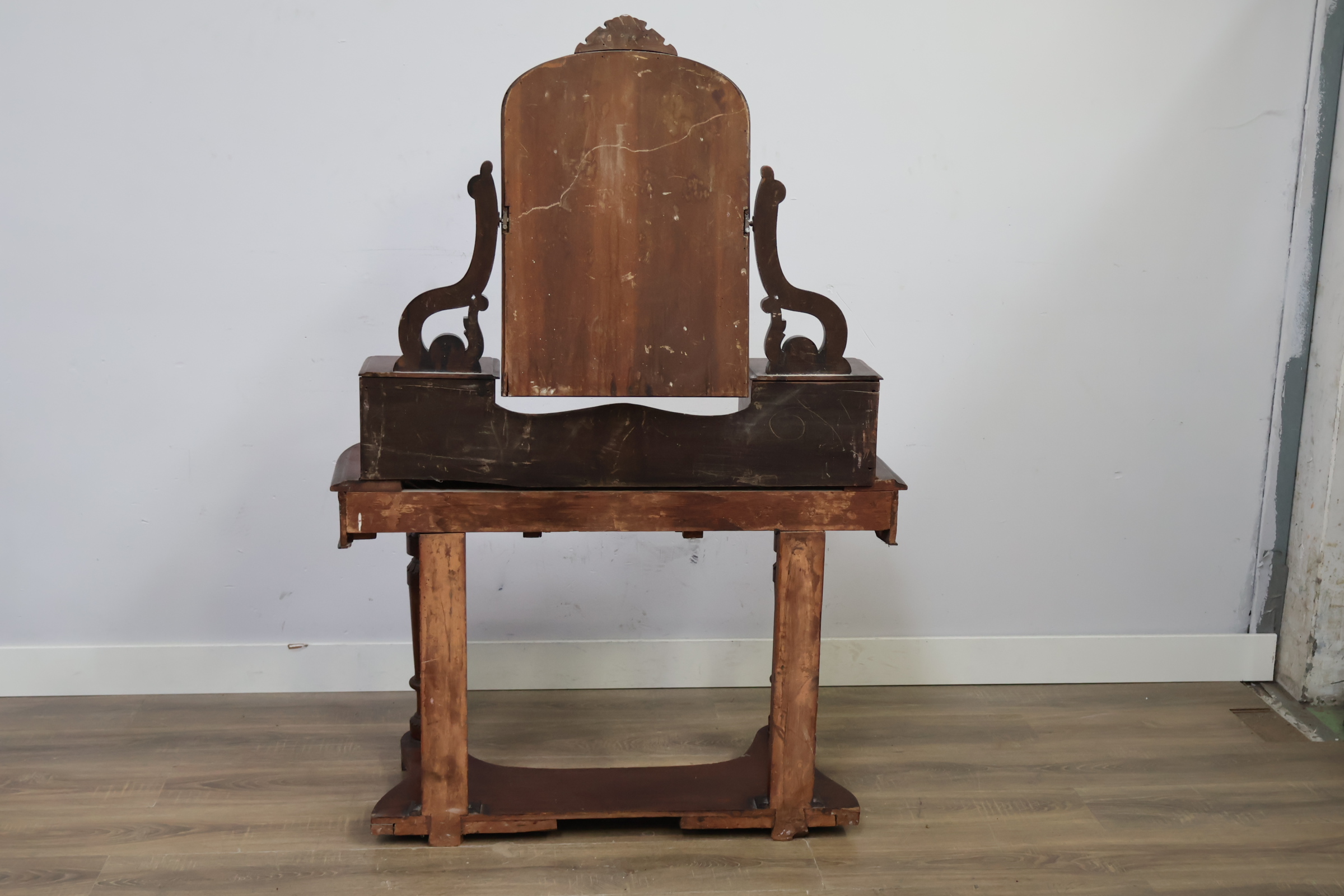 Antiek houten kaptafel met spiegel'' – foto 6 – kavel bij GSD Auctions, Zoeterwoude